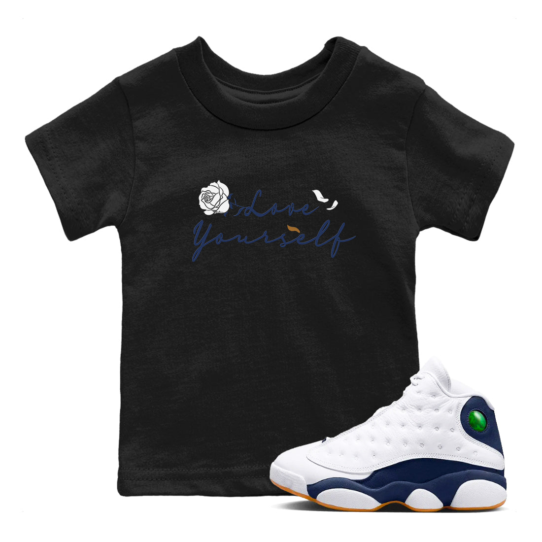Love Yourself snkmatch Tees Kids - Air Jordan 13 Midnight Navy