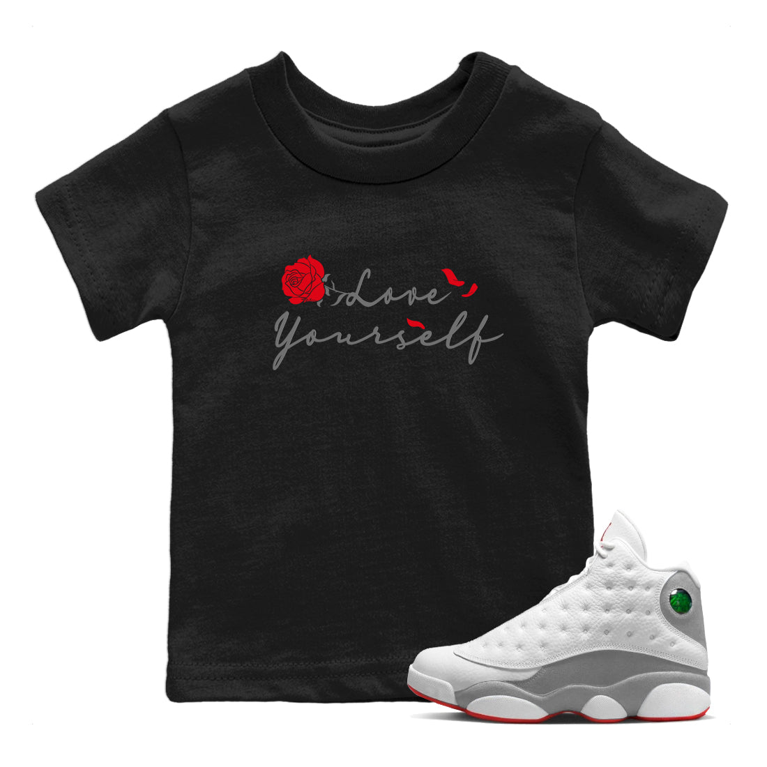 Love Yourself snkmatch Tee Kids - Air Jordan 13 Wolf Grey