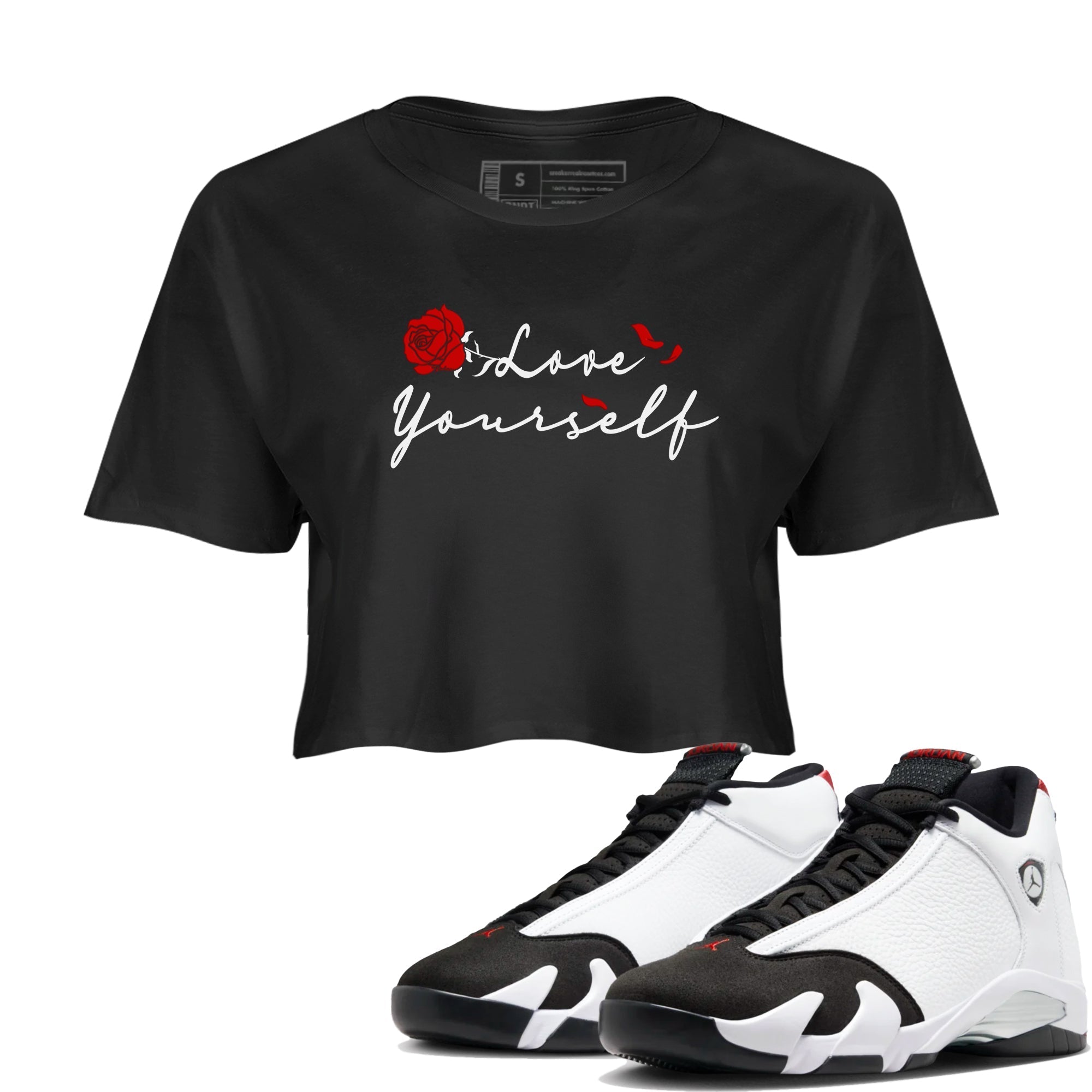 Love Yourself snkmatch Women's Top - Air Jordan 14 Black Toe