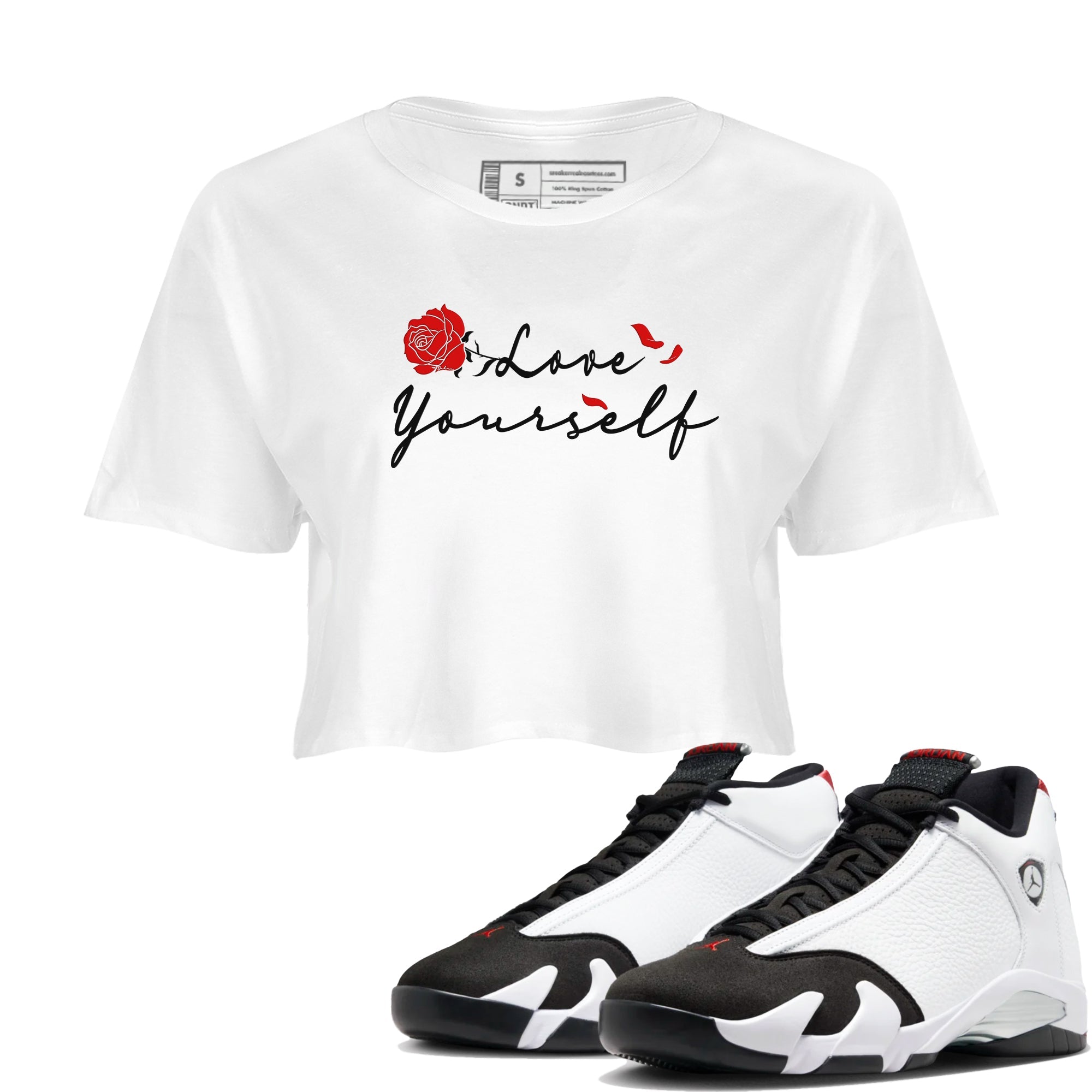 Love Yourself snkmatch Women's Top - Air Jordan 14 Black Toe
