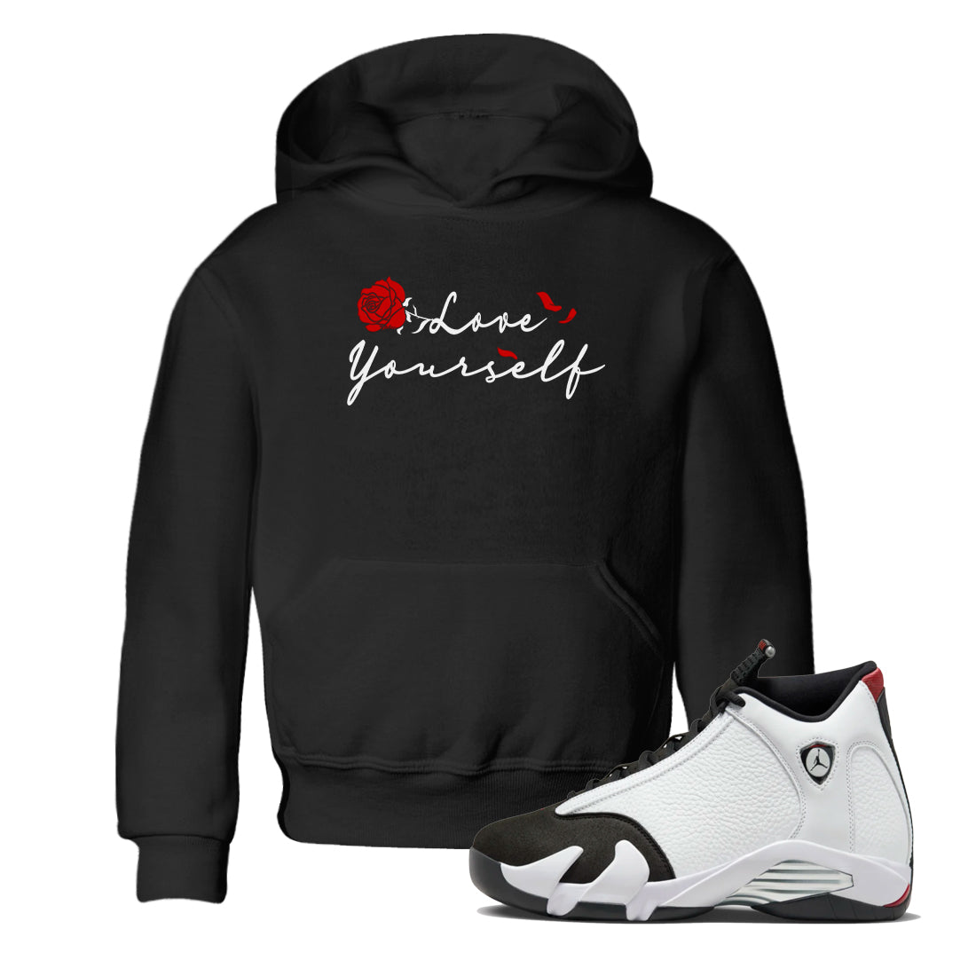 Love Yourself snkmatch Tees Kids - Air Jordan 14 Black Toe