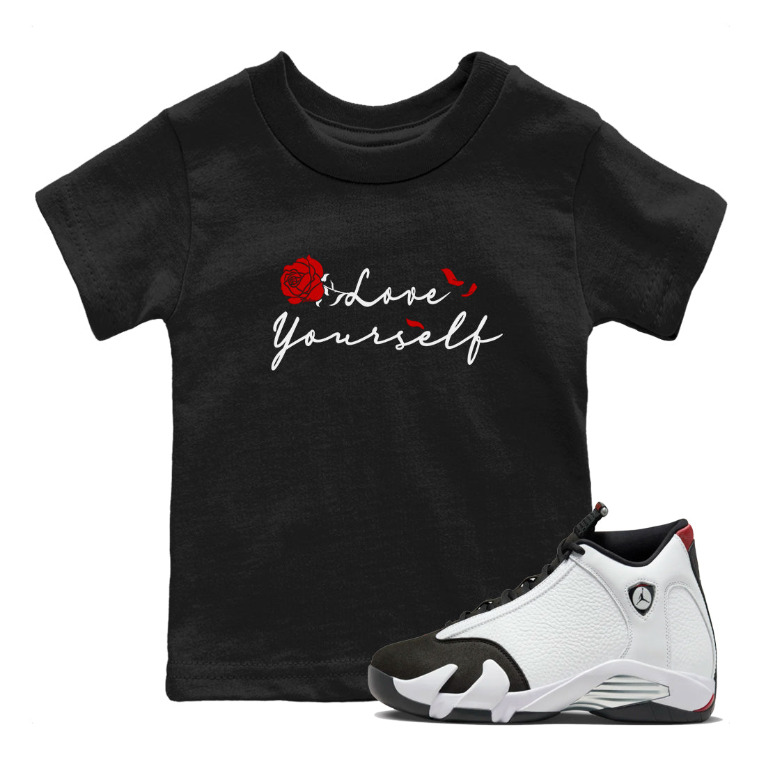 Love Yourself snkmatch Tees Kids - Air Jordan 14 Black Toe
