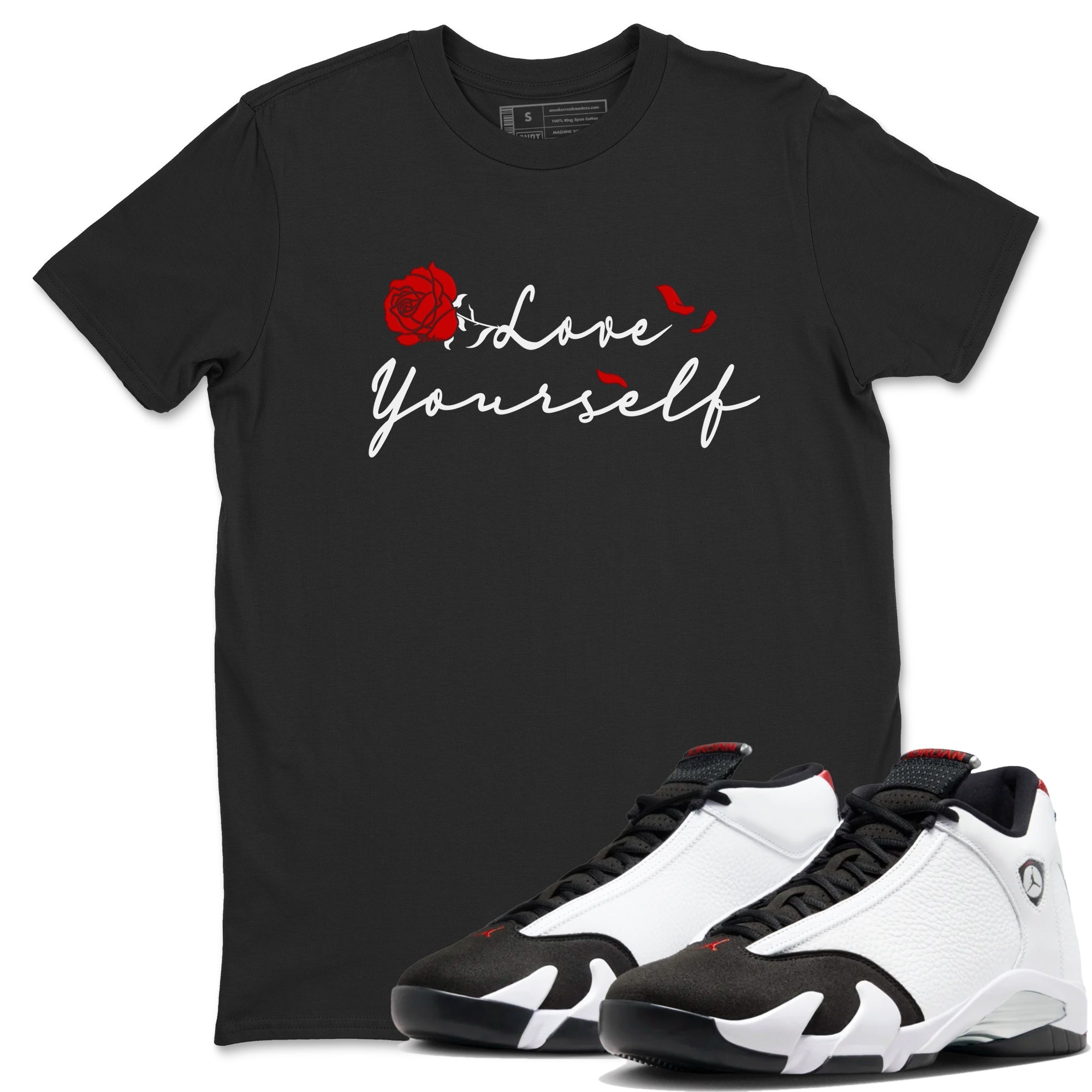 Love Yourself snkmatch Tees - Air Jordan 14 Black Toe