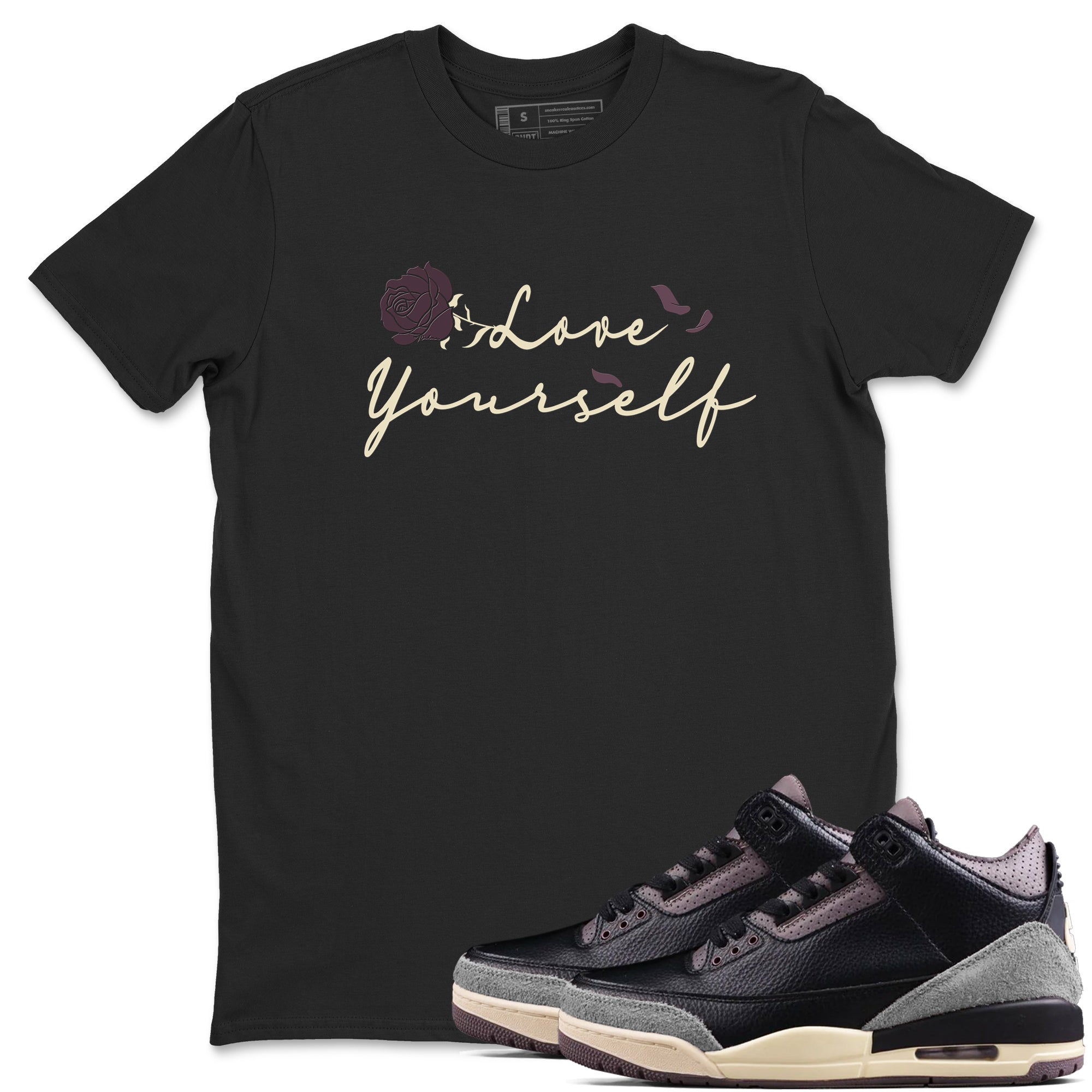Love Yourself snkmatch Tees - Air Jordan 3 A Ma Maniere x Black