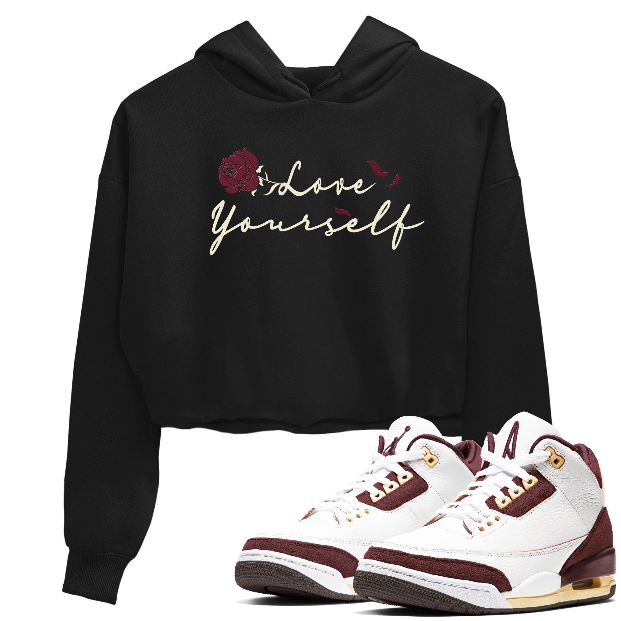 Love Yourself snkmatch Women's Top - Air Jordan 3 A Ma Maniere x Burgundy Crush