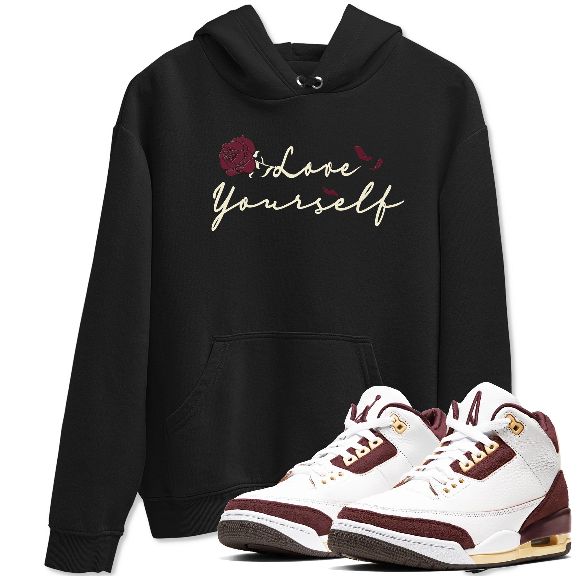 Love Yourself snkmatch Tees - Air Jordan 3 A Ma Maniere x Burgundy Crush