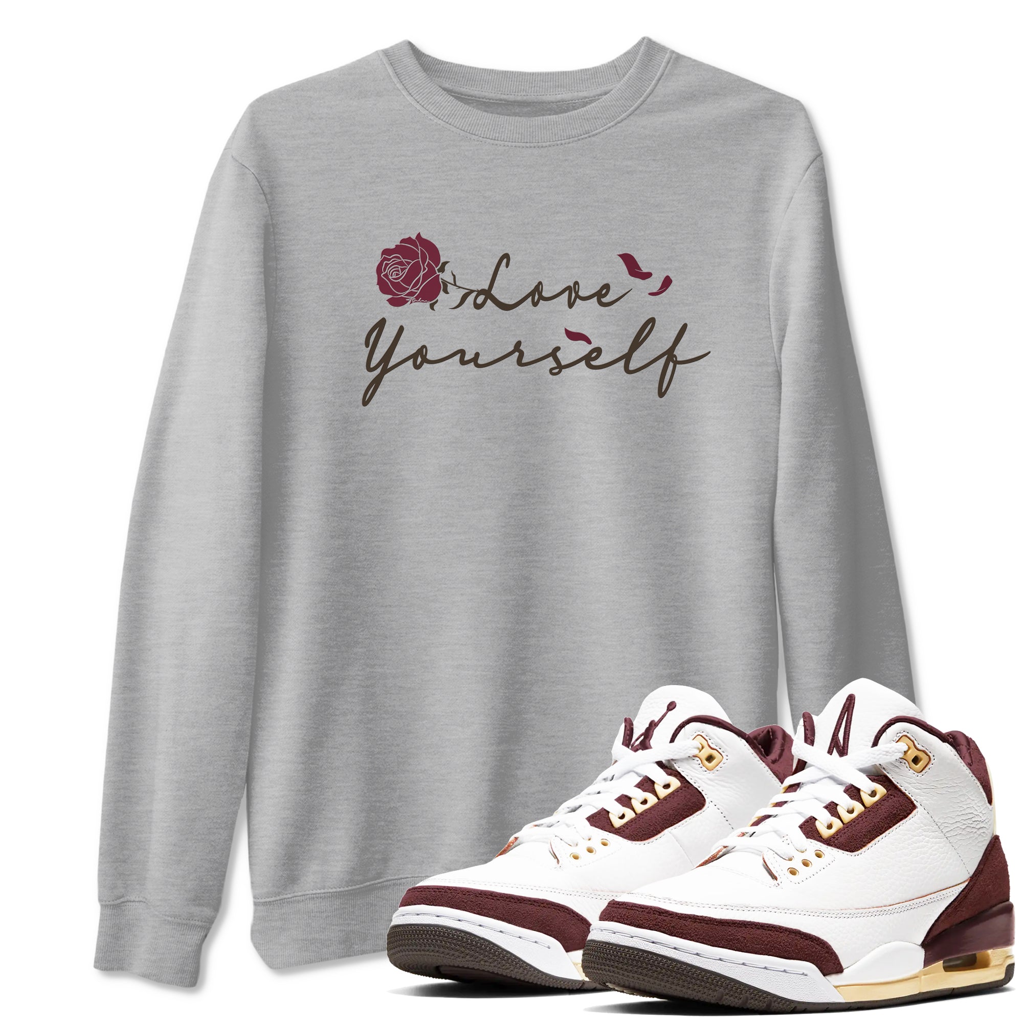 Love Yourself snkmatch Tees - Air Jordan 3 A Ma Maniere x Burgundy Crush