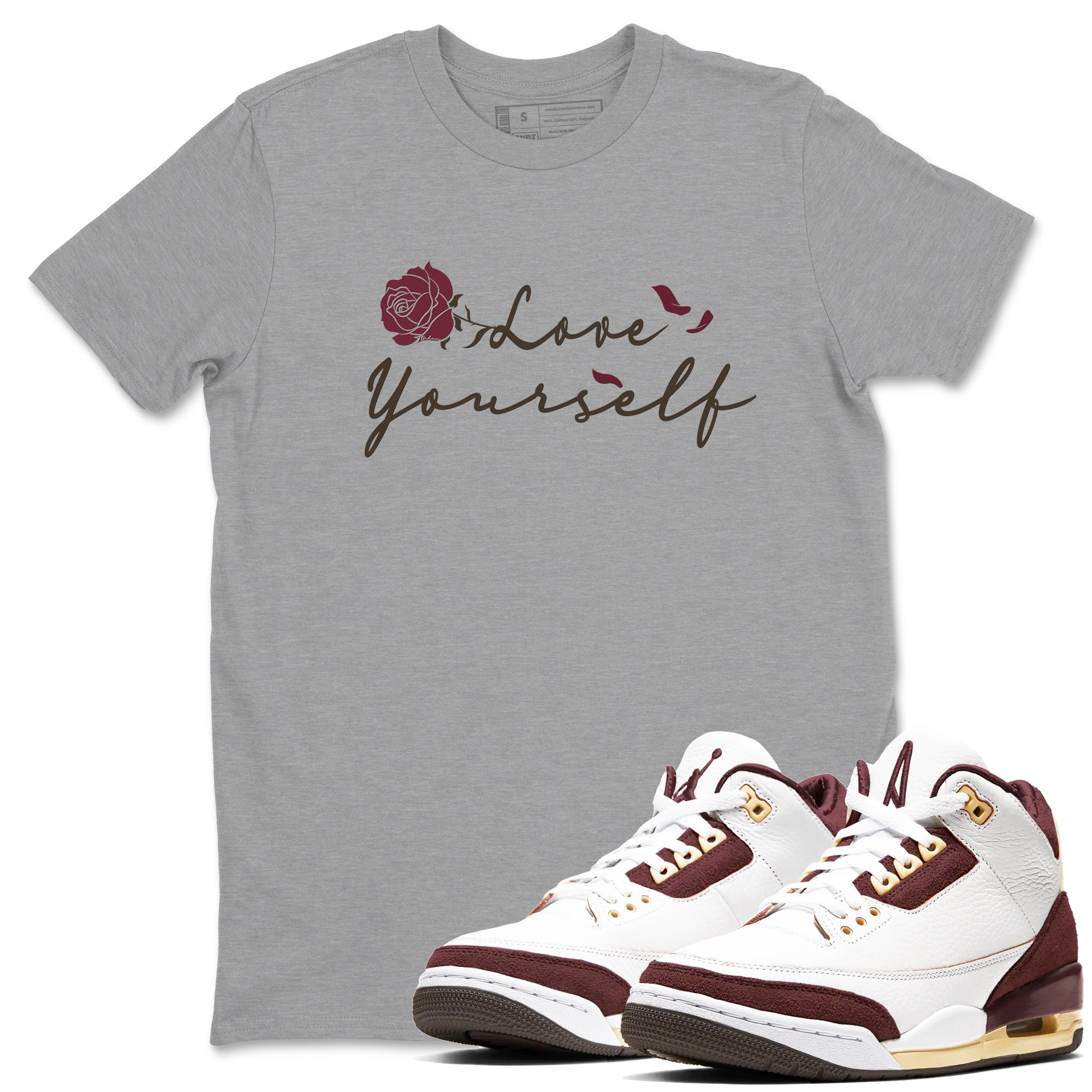 Love Yourself snkmatch Tees - Air Jordan 3 A Ma Maniere x Burgundy Crush