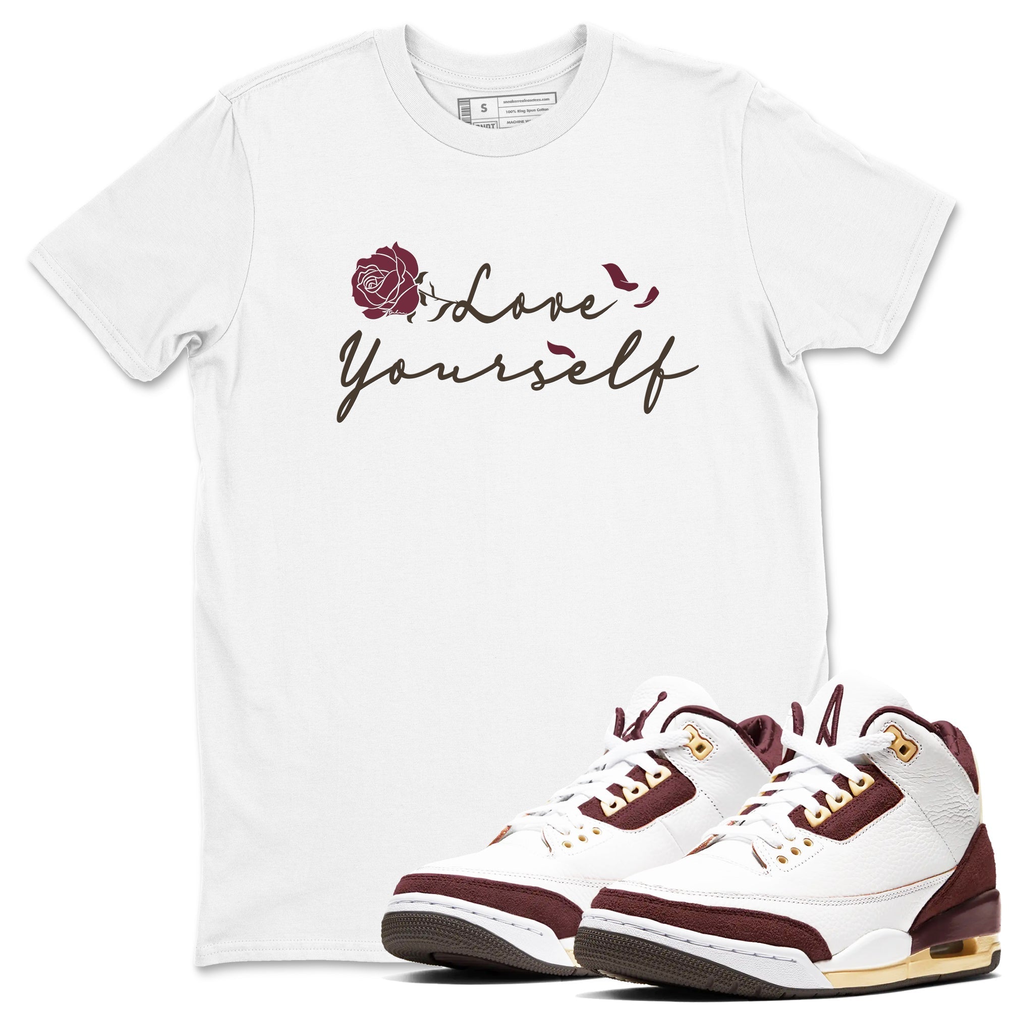 Love Yourself snkmatch Tees - Air Jordan 3 A Ma Maniere x Burgundy Crush