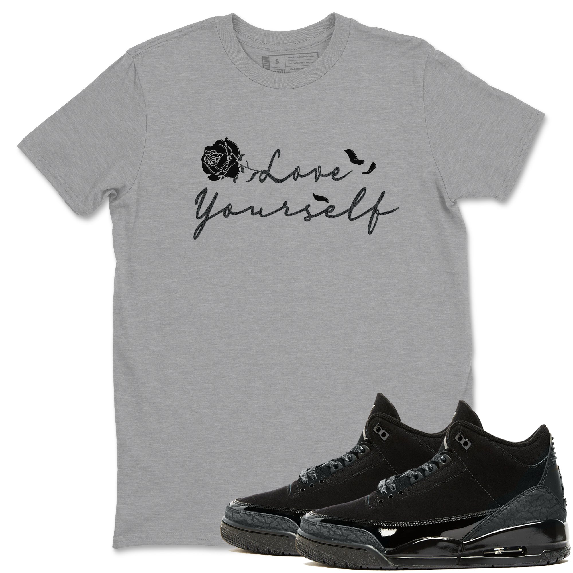 Love Yourself snkmatch Tees - Air Jordan 3 Black Cat