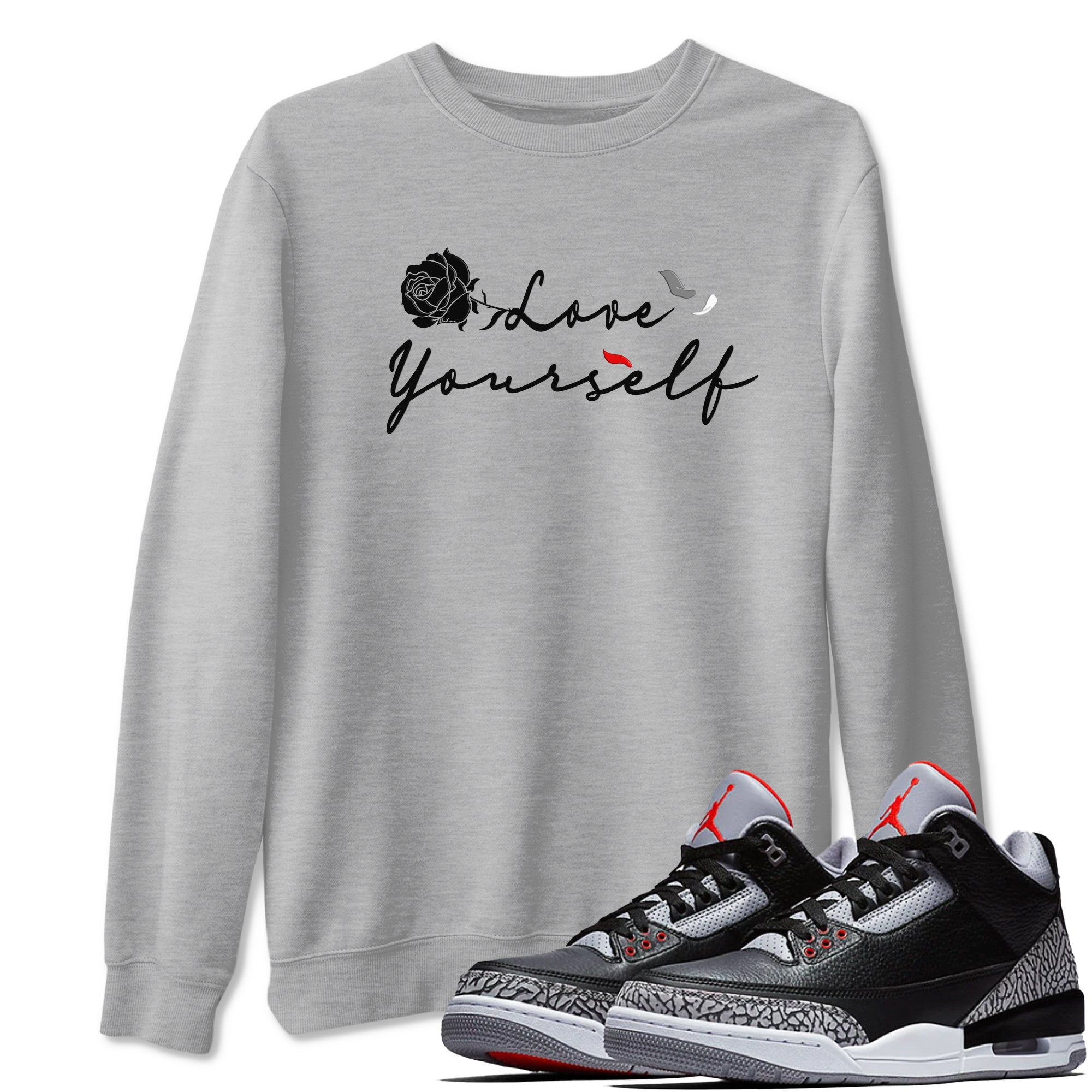 Love Yourself snkmatch Tees - Air Jordan  3 Black Cement