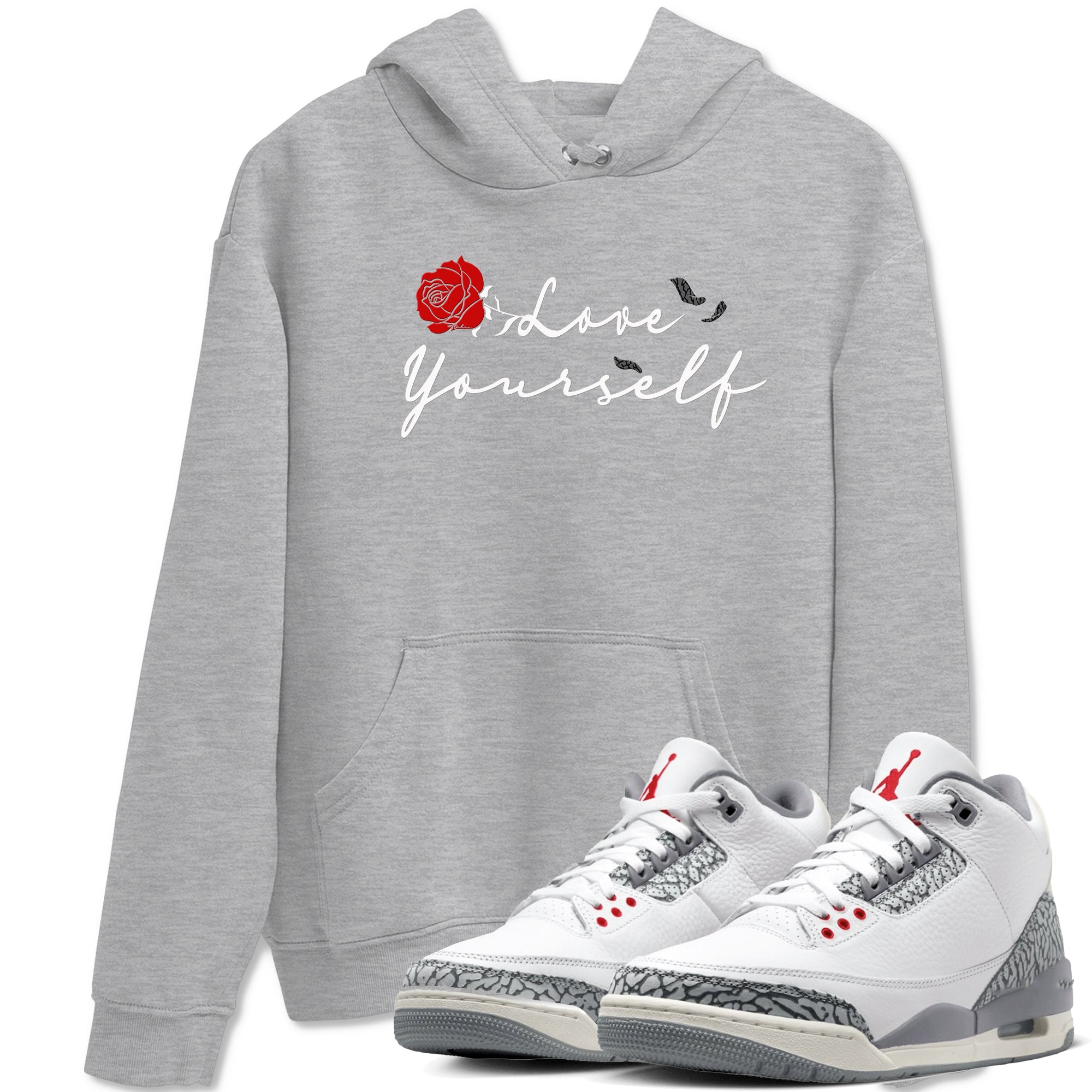 Love Yourself snkmatch Tees - Air Jordan 3 Cement Grey