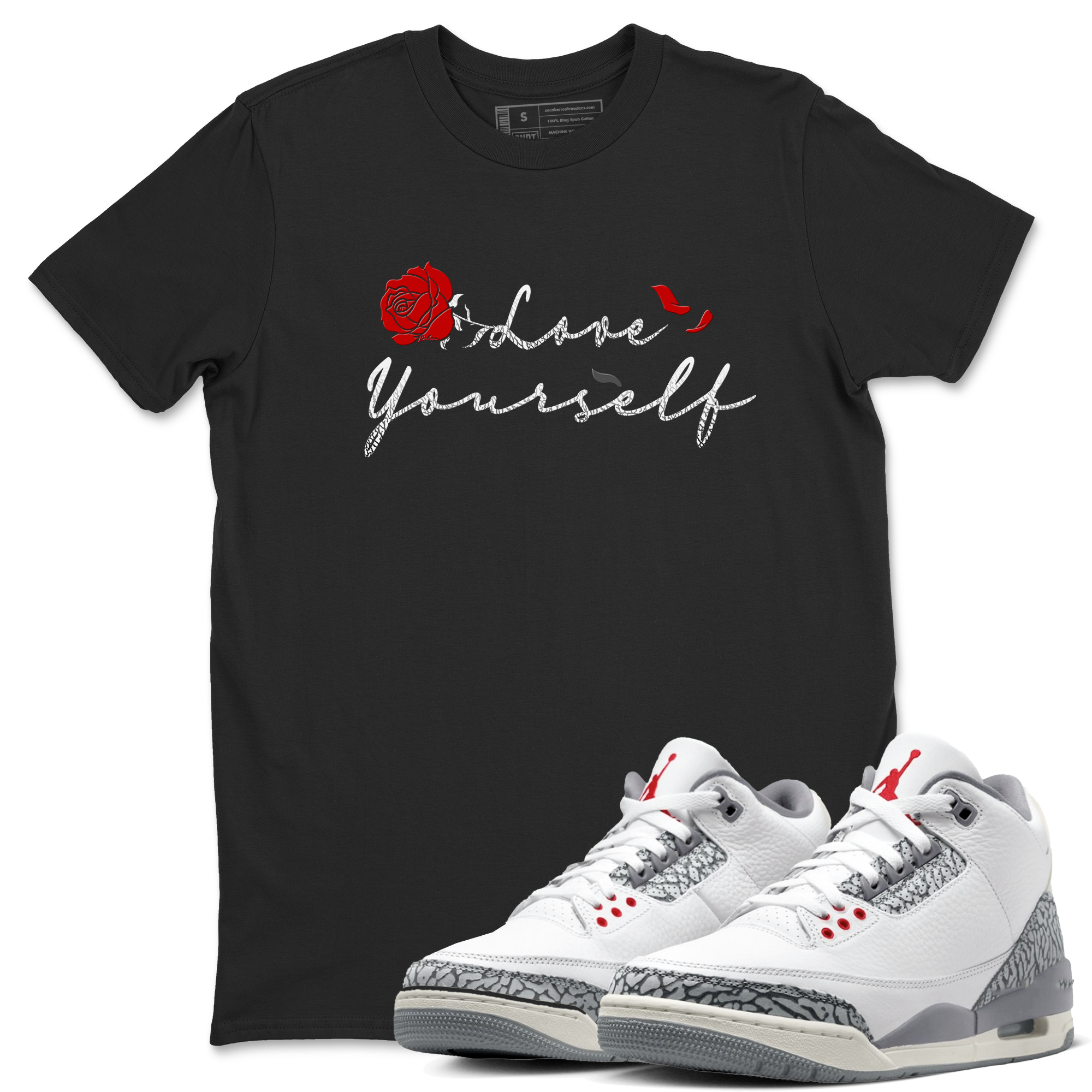 Love Yourself snkmatch Tees - Air Jordan 3 Cement Grey