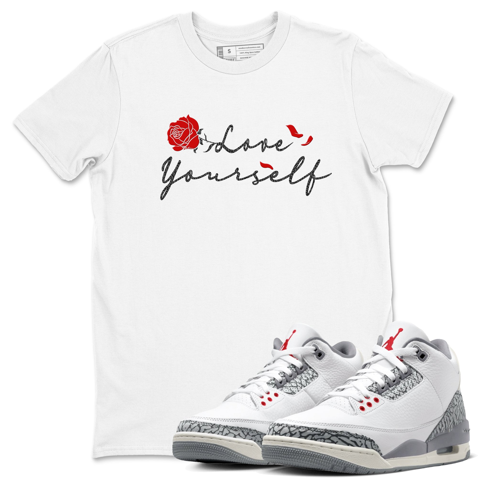 Love Yourself snkmatch Tees - Air Jordan 3 Cement Grey