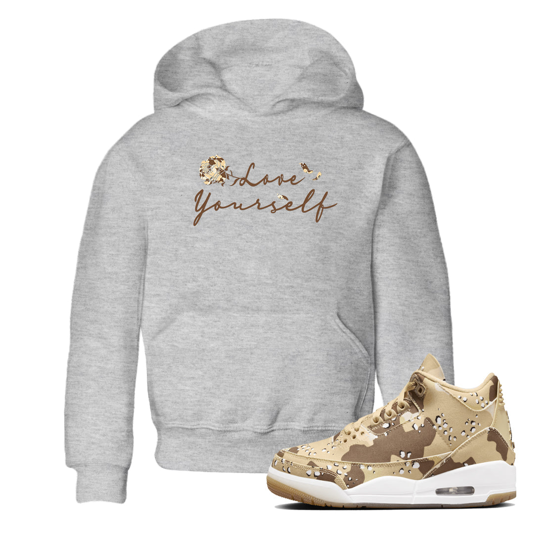 Love Yourself snkmatch Tees Kids - Air Jordan 3 Desert Camo