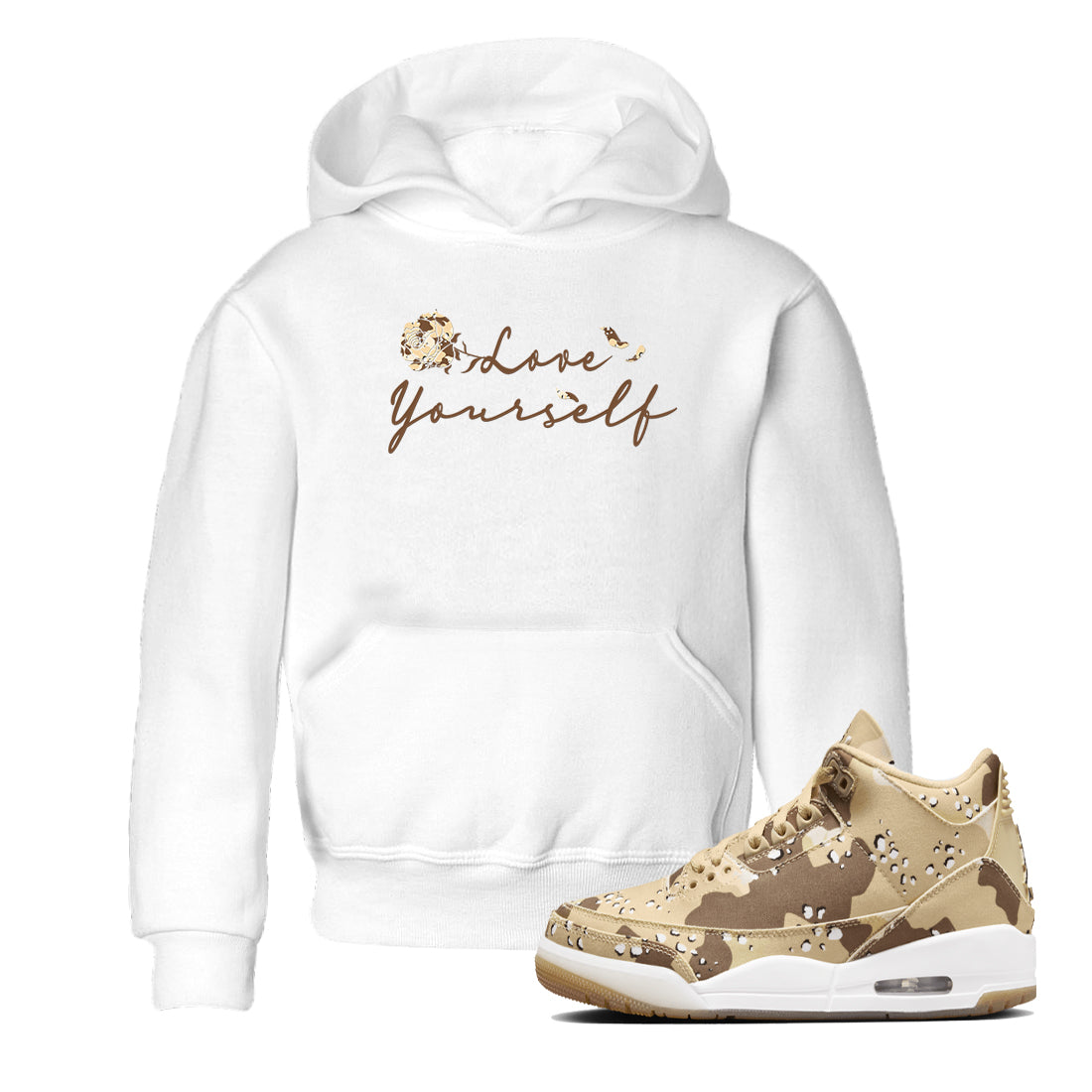 Love Yourself snkmatch Tees Kids - Air Jordan 3 Desert Camo