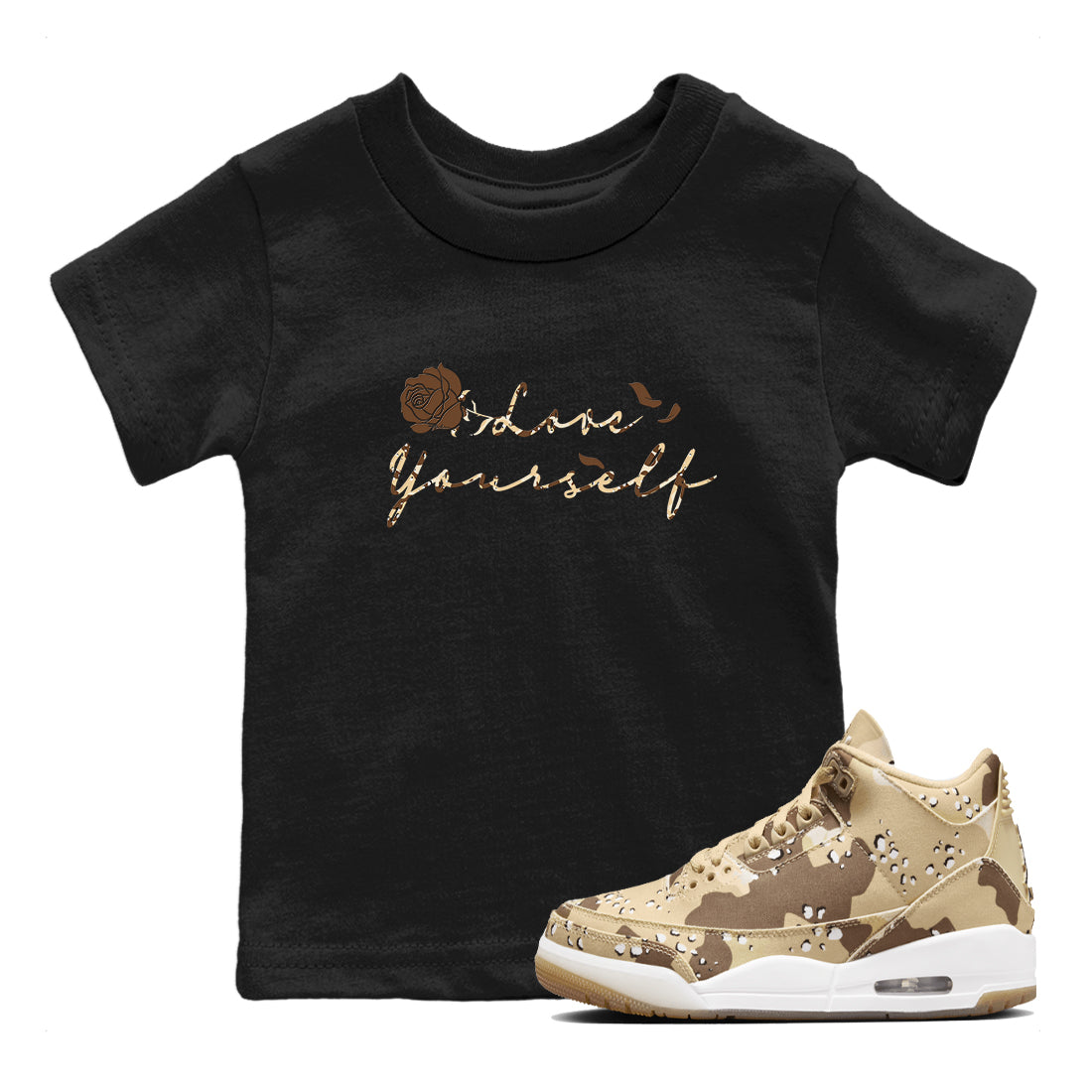 Love Yourself snkmatch Tees Kids - Air Jordan 3 Desert Camo
