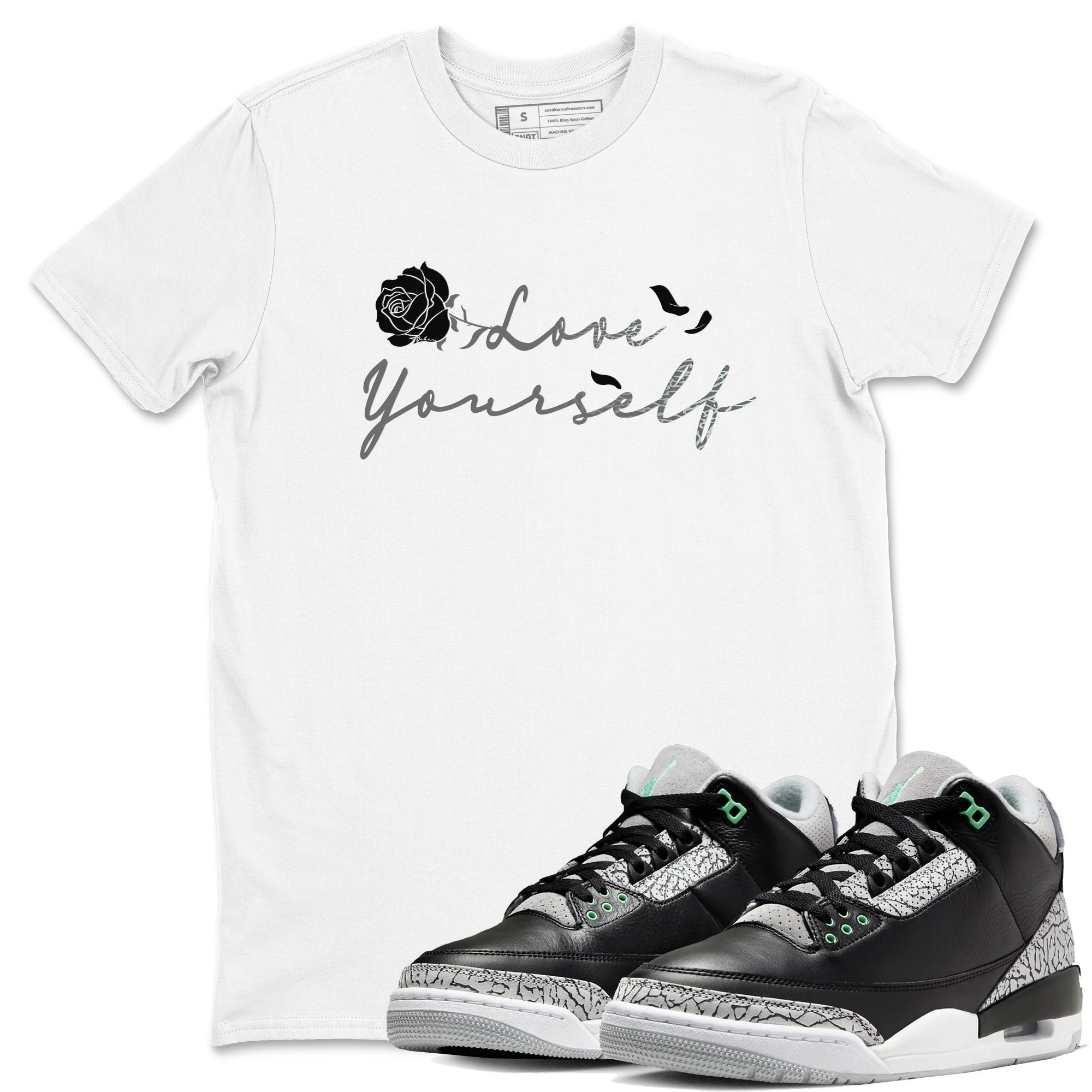 Love Yourself snkmatch Tees - Air Jordan 3 Green Glow
