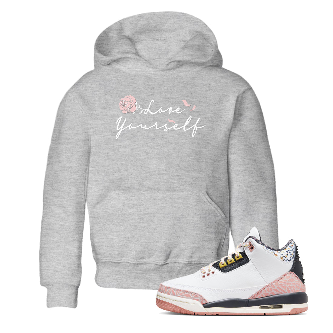 Love Yourself snkmatch Tees Kids - Air Jordan 3 Vintage Floral