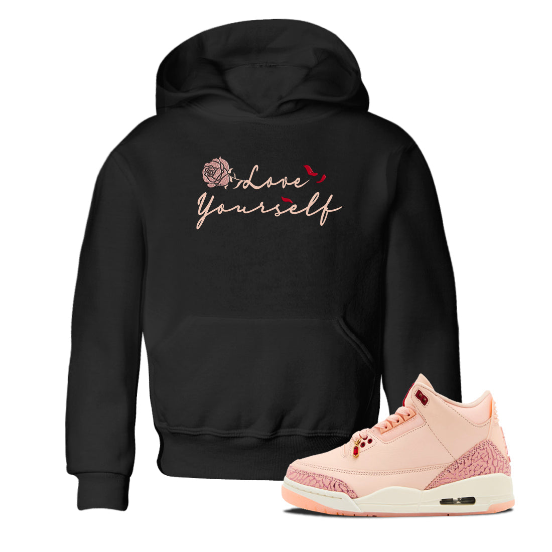 Love Yourself snkmatch Tees Kids - Air Jordan 3 Valentines Day