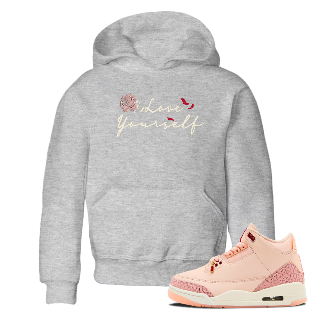Love Yourself snkmatch Tees Kids - Air Jordan 3 Valentines Day