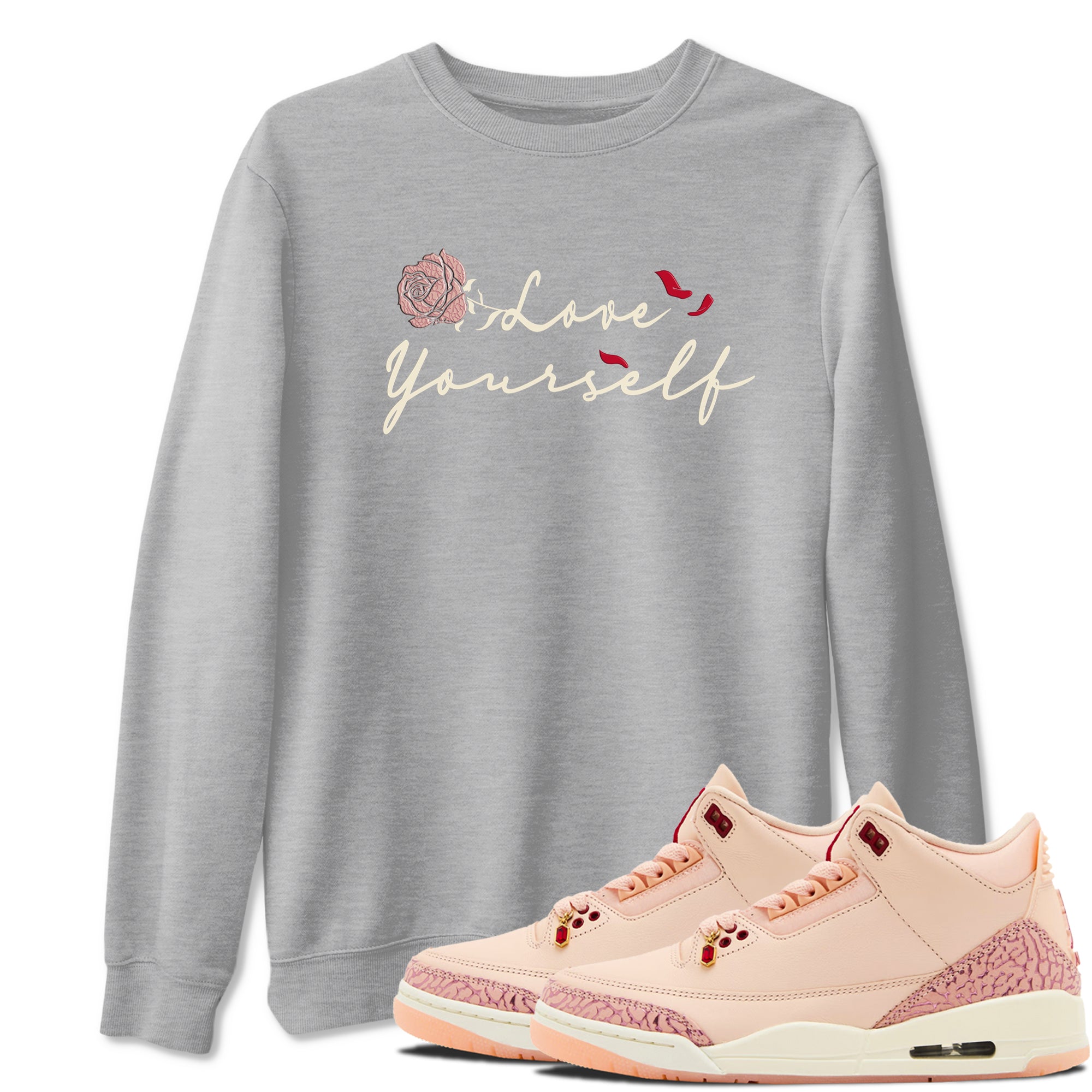 Love Yourself snkmatch Tees - Air Jordan 3 Valentines Day