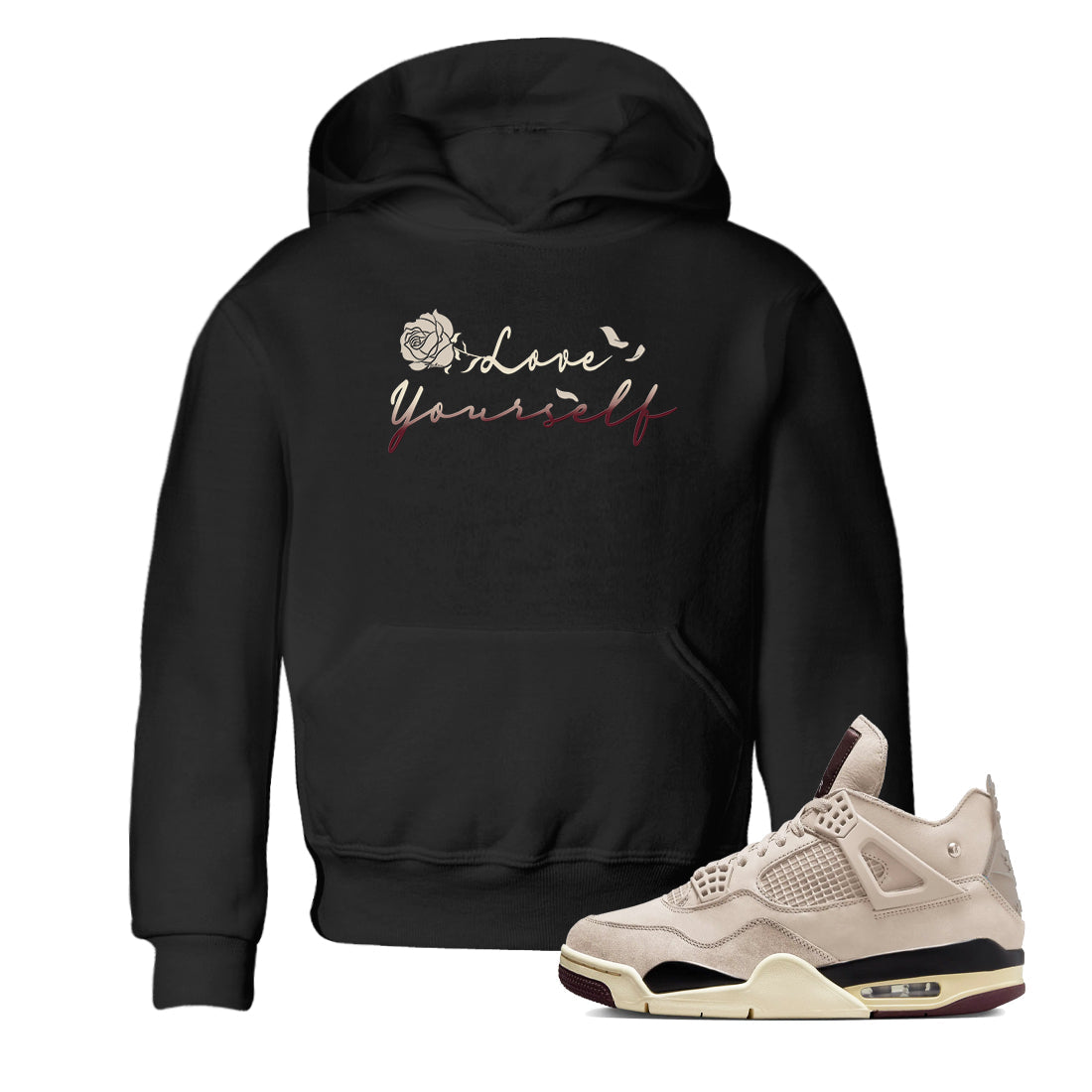 Love Yourself snkmatch Tees Kids - Air Jordan 4 A Ma Maniere x Fossil Stone