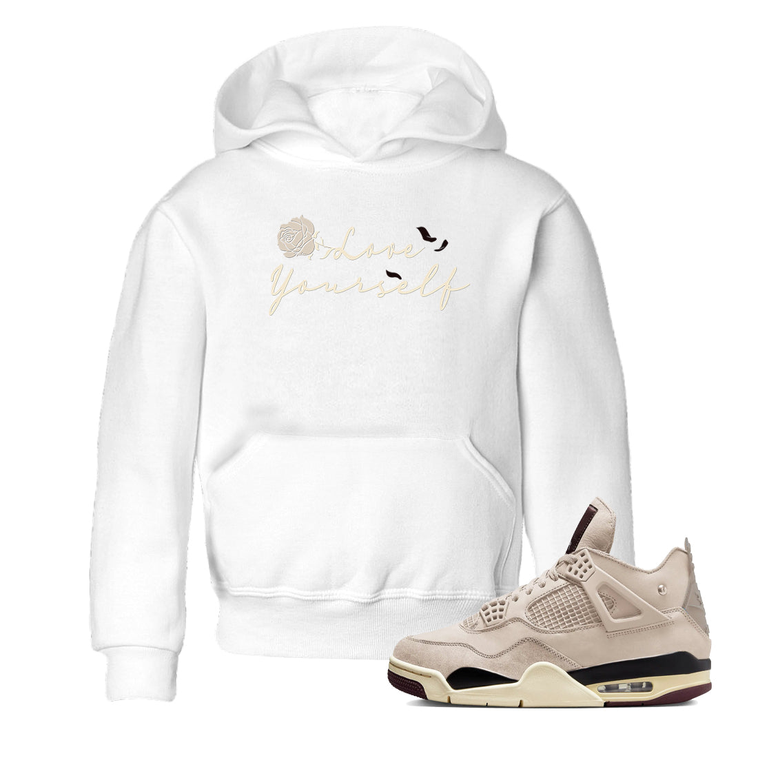 Love Yourself snkmatch Tees Kids - Air Jordan 4 A Ma Maniere x Fossil Stone
