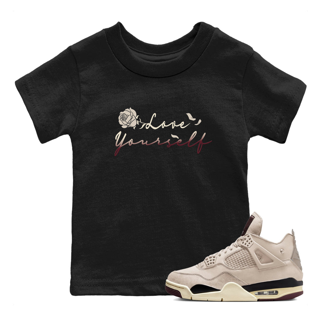 Love Yourself snkmatch Tees Kids - Air Jordan 4 A Ma Maniere x Fossil Stone