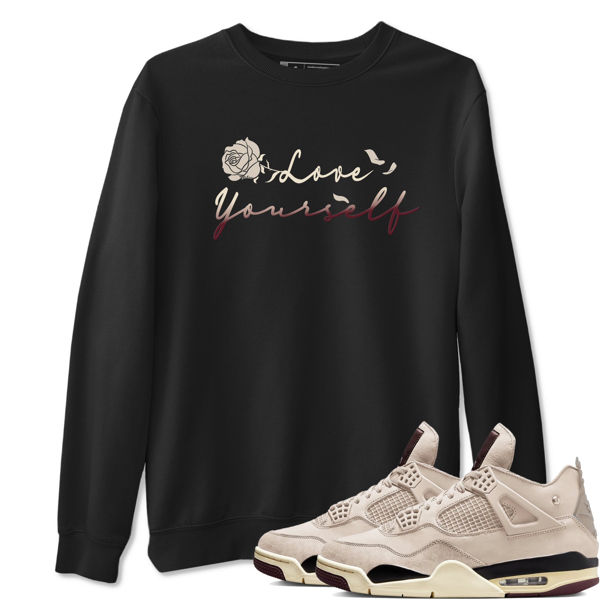 Love Yourself snkmatch Tees - Air Jordan 4 A Ma Maniere x Fossil Stone