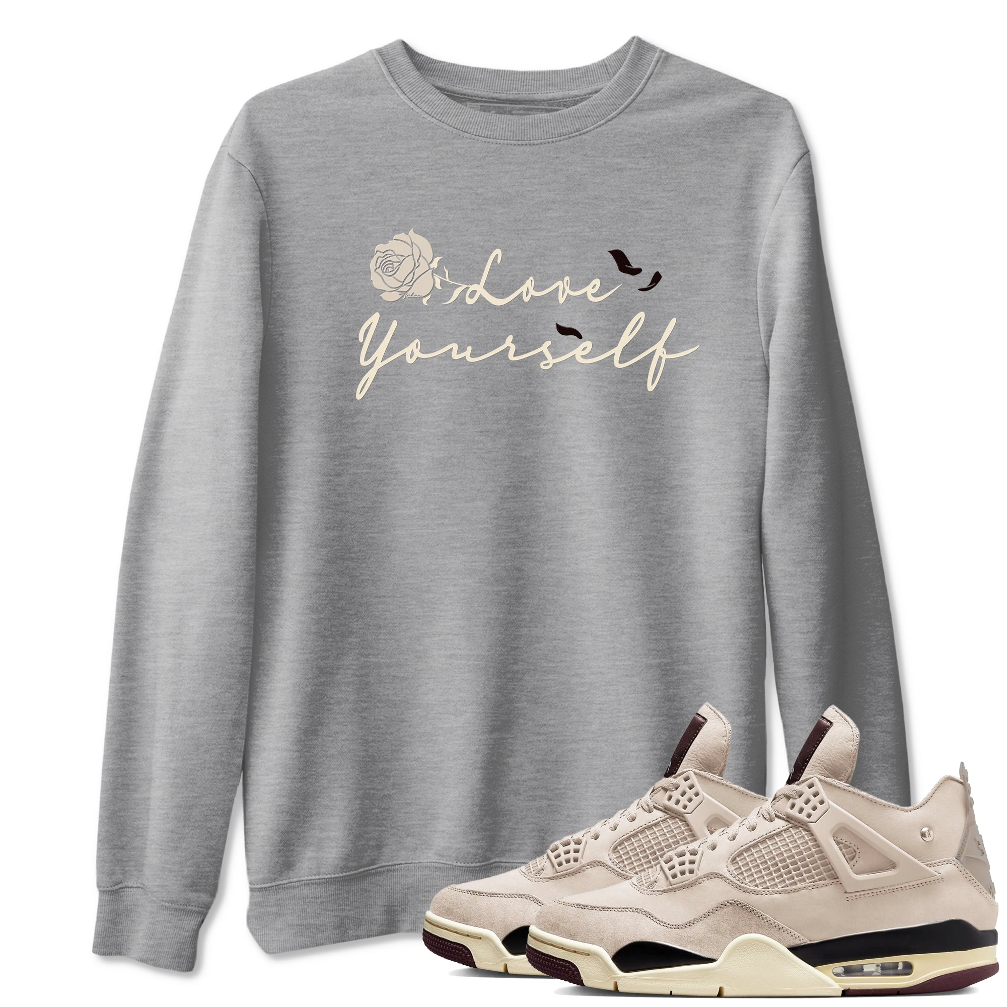 Love Yourself snkmatch Tees - Air Jordan 4 A Ma Maniere x Fossil Stone