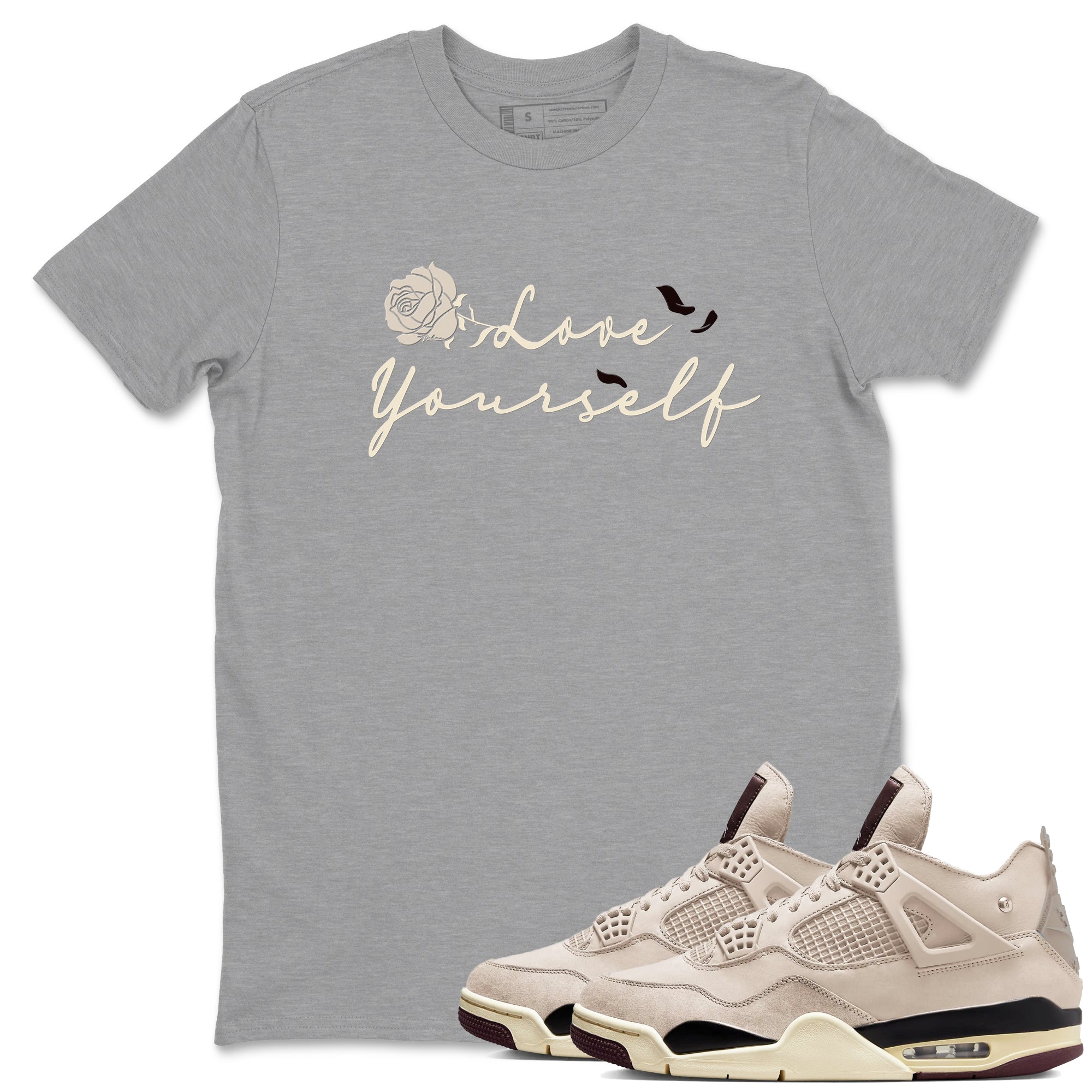 Love Yourself snkmatch Tees - Air Jordan 4 A Ma Maniere x Fossil Stone
