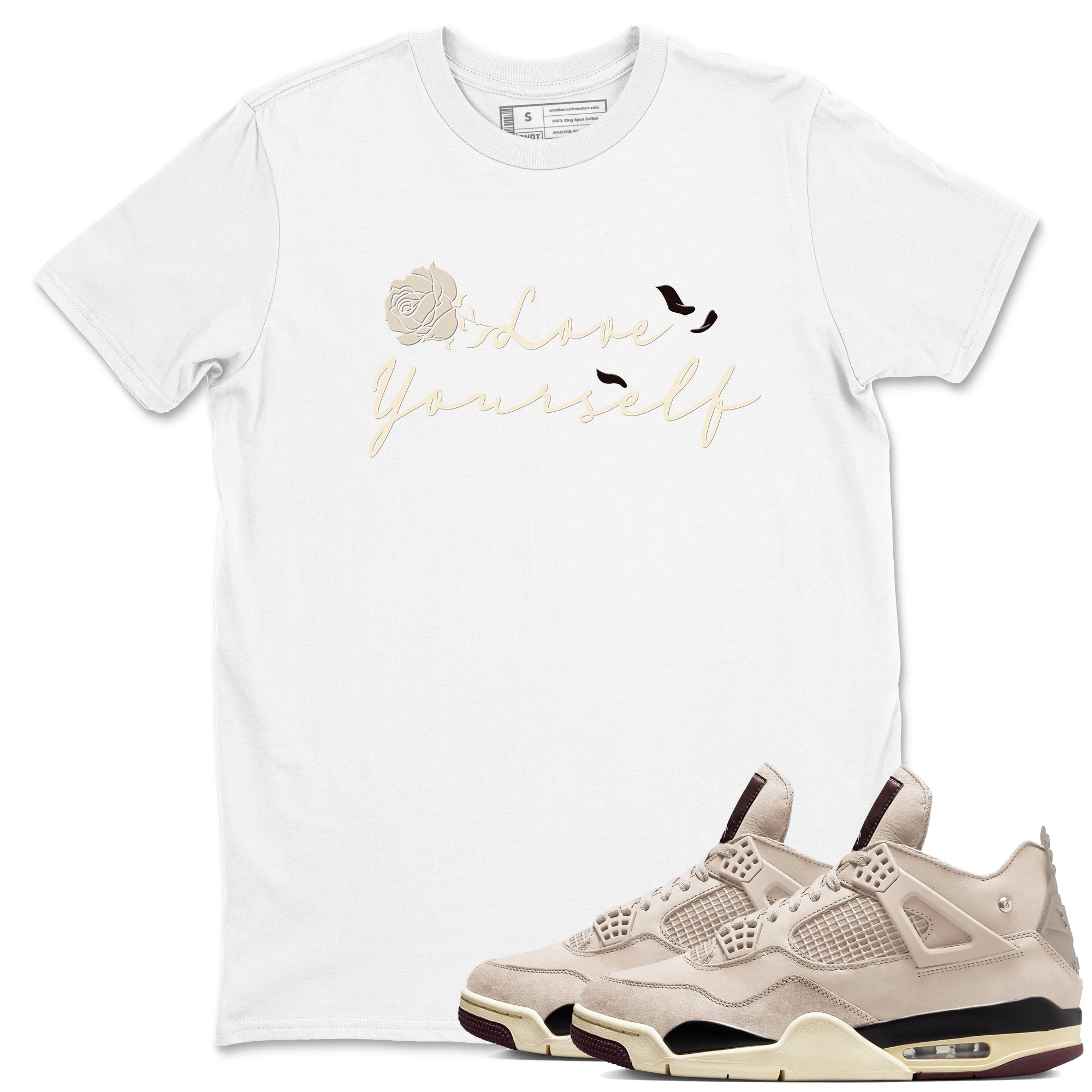 Love Yourself snkmatch Tees - Air Jordan 4 A Ma Maniere x Fossil Stone