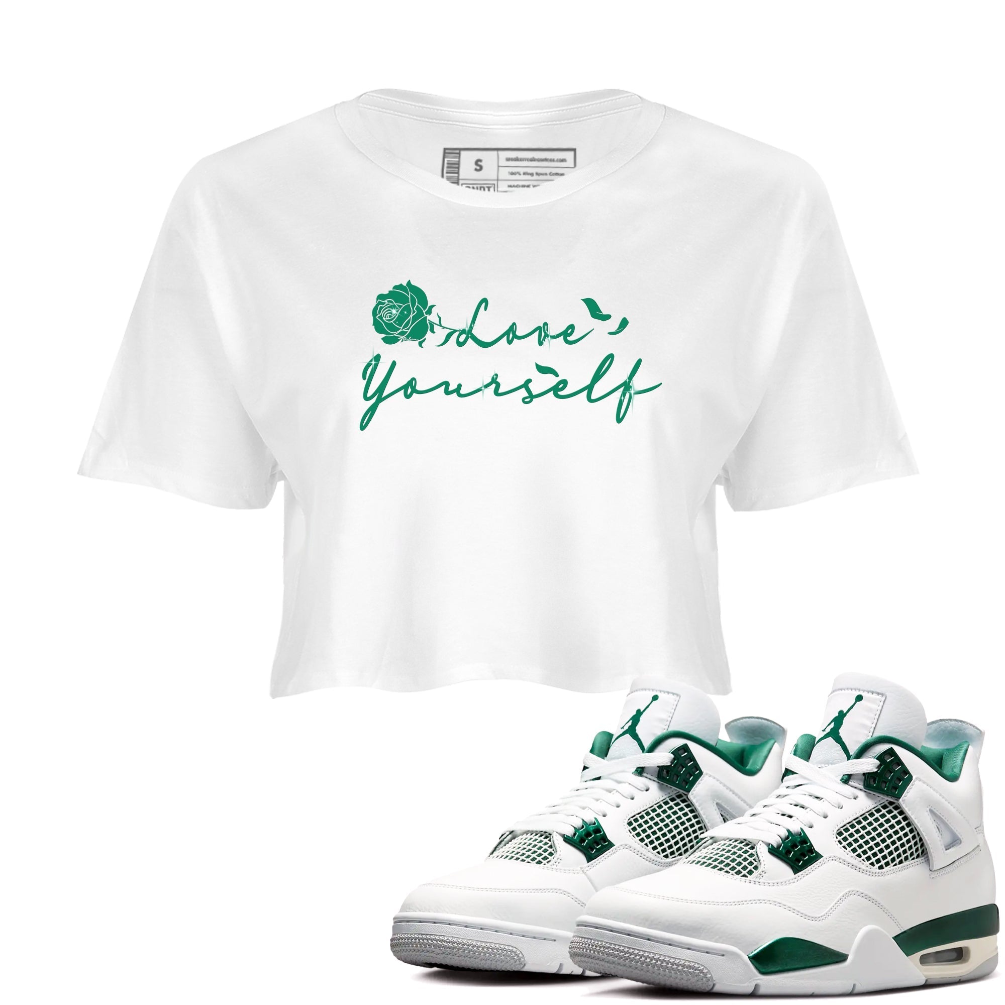 Love Yourself snkmatch Women's Top - Air Jordan 4 Oxidized Green