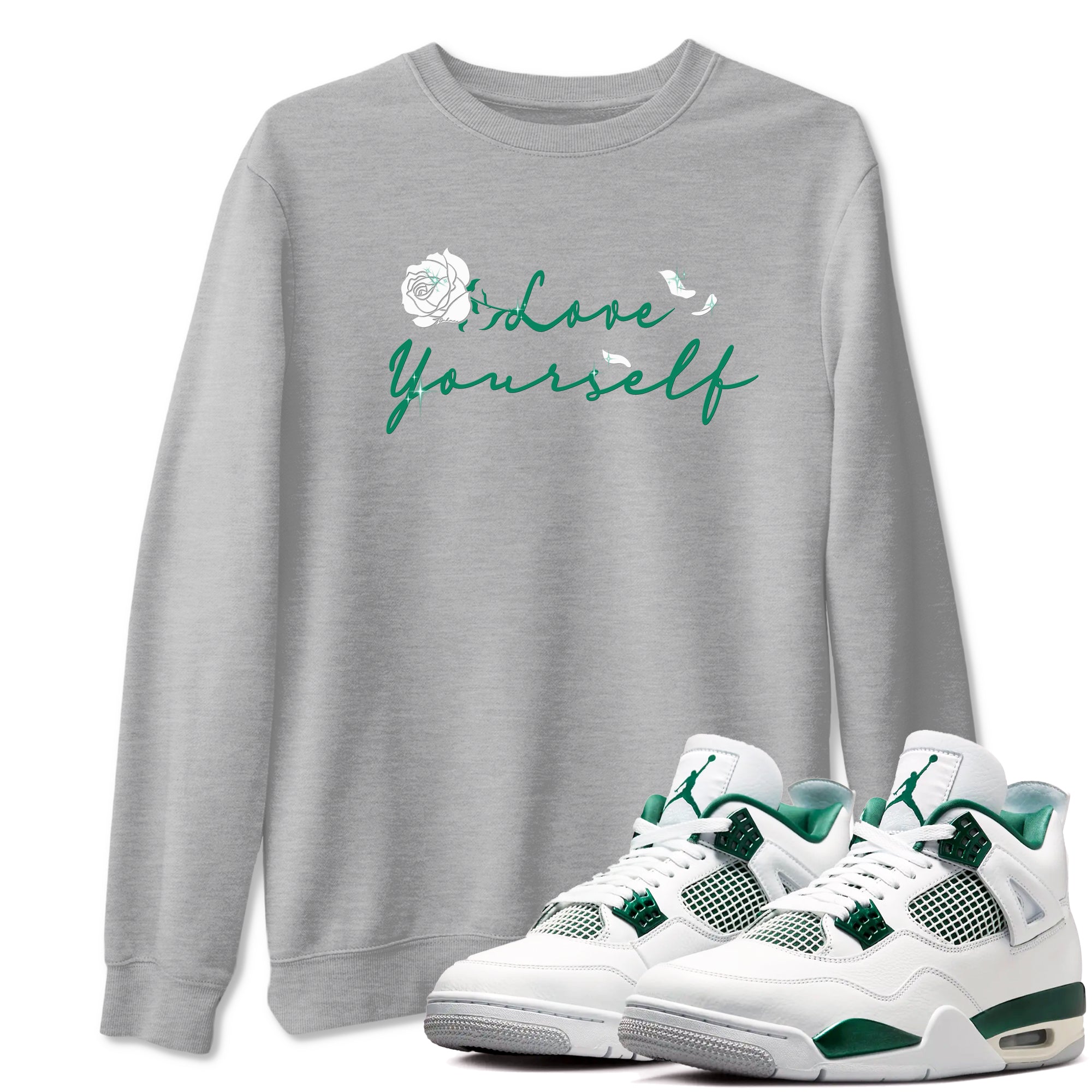 Love Yourself snkmatch Tees - Air Jordan 4 Oxidized Green