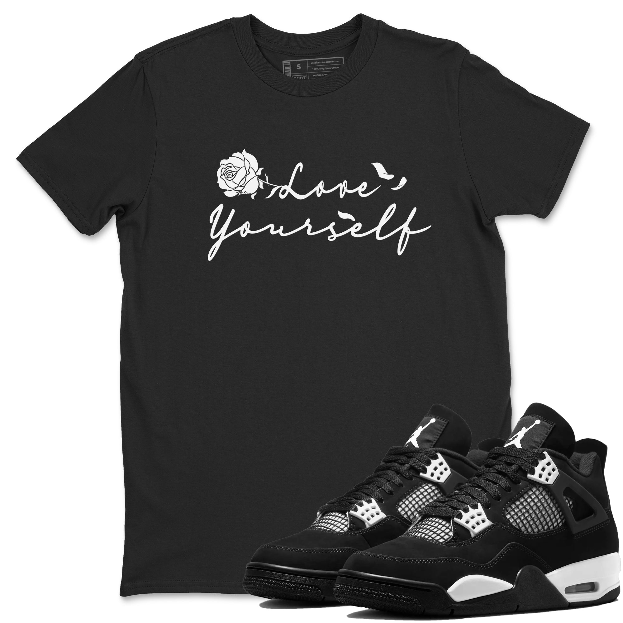 Love Yourself snkmatch Tees - Air Jordan 4 White Thunder