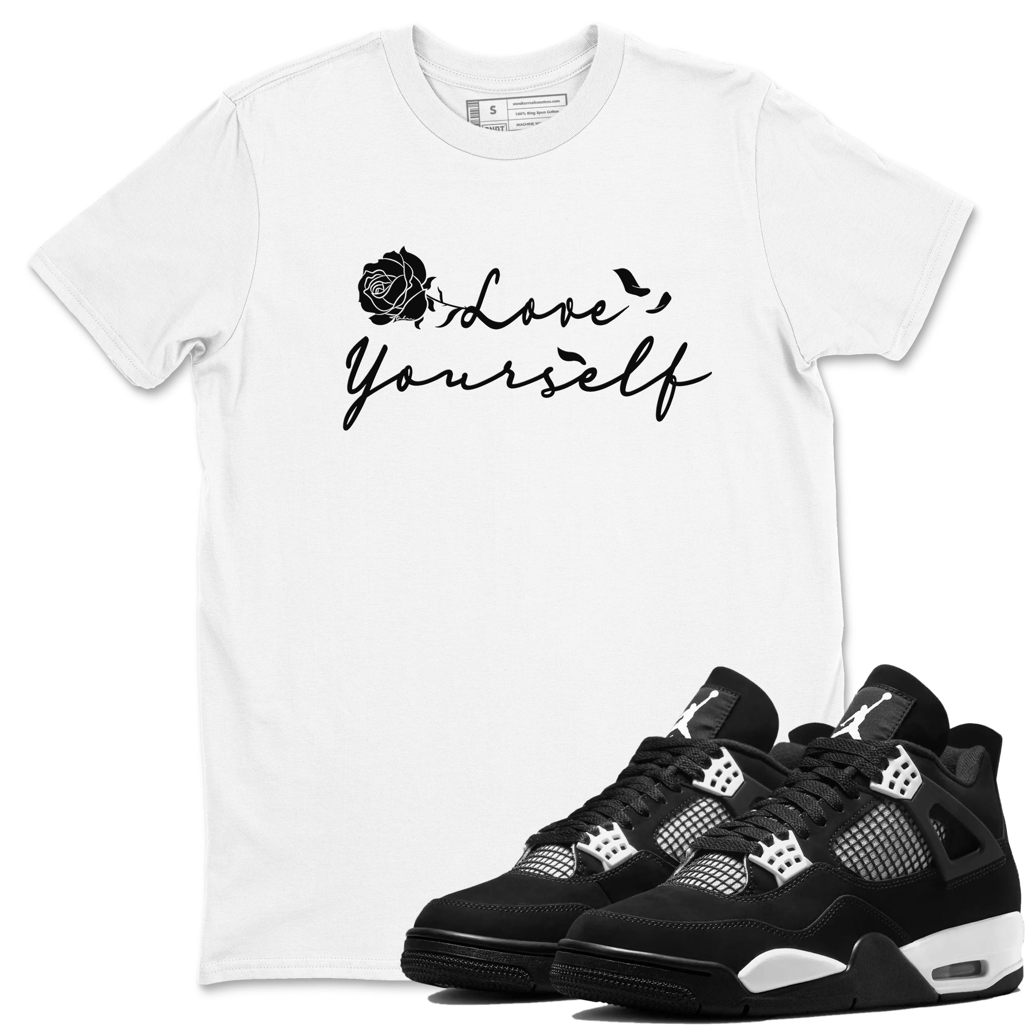 Love Yourself snkmatch Tees - Air Jordan 4 White Thunder