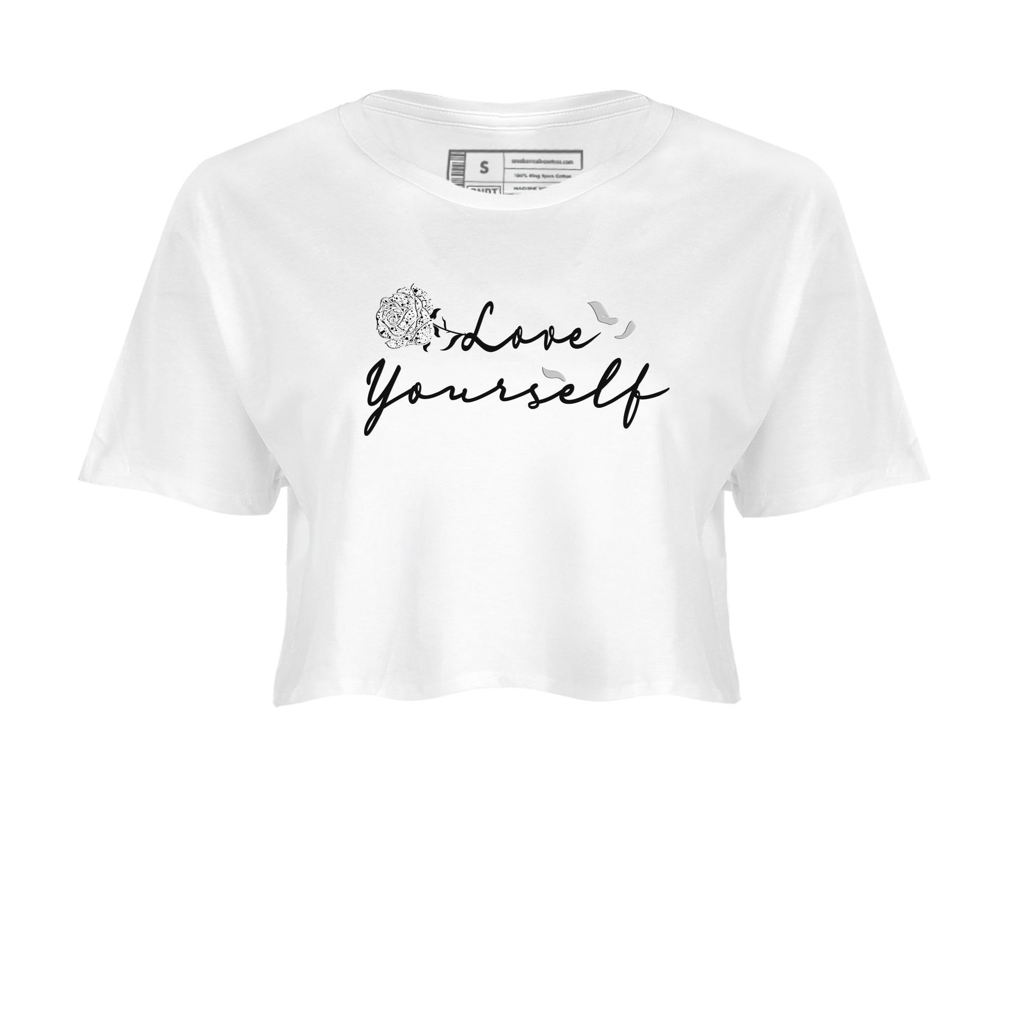 Love Yourself snkmatch Women's Top - Air Jordan 5 White Black