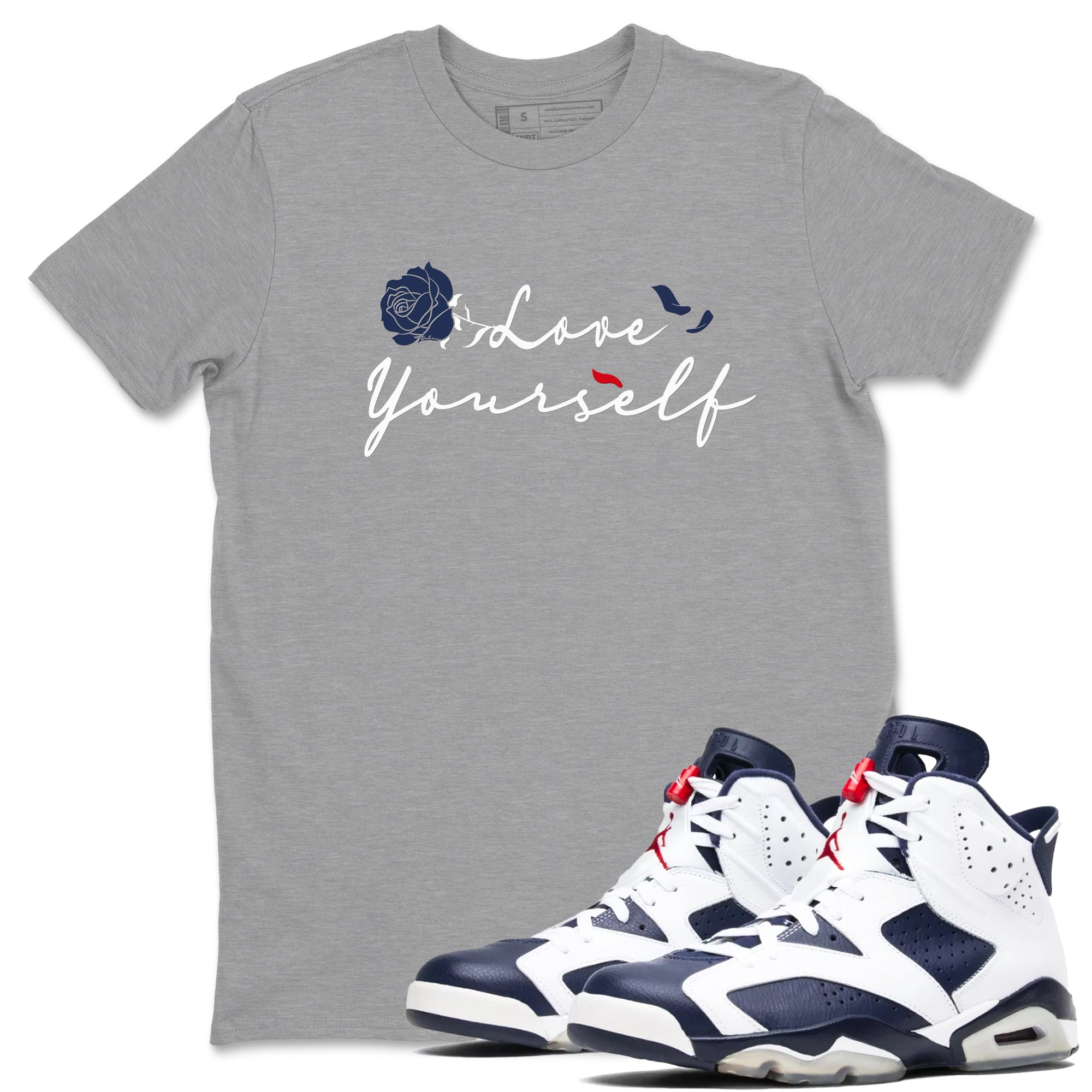 Love Yourself snkmatch Tees - Air Jordan 6 White And Midnight Navy