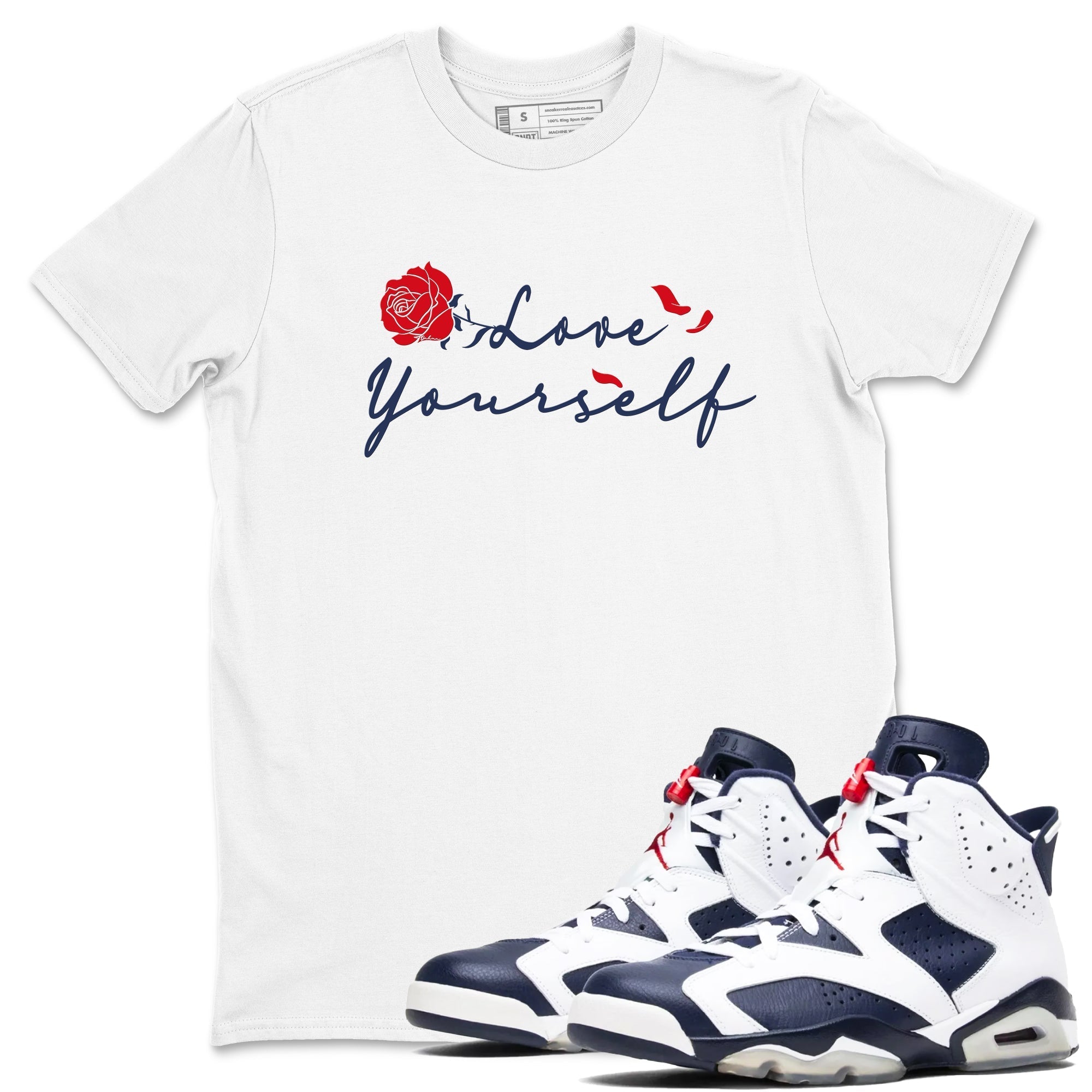 Love Yourself snkmatch Tees - Air Jordan 6 White And Midnight Navy