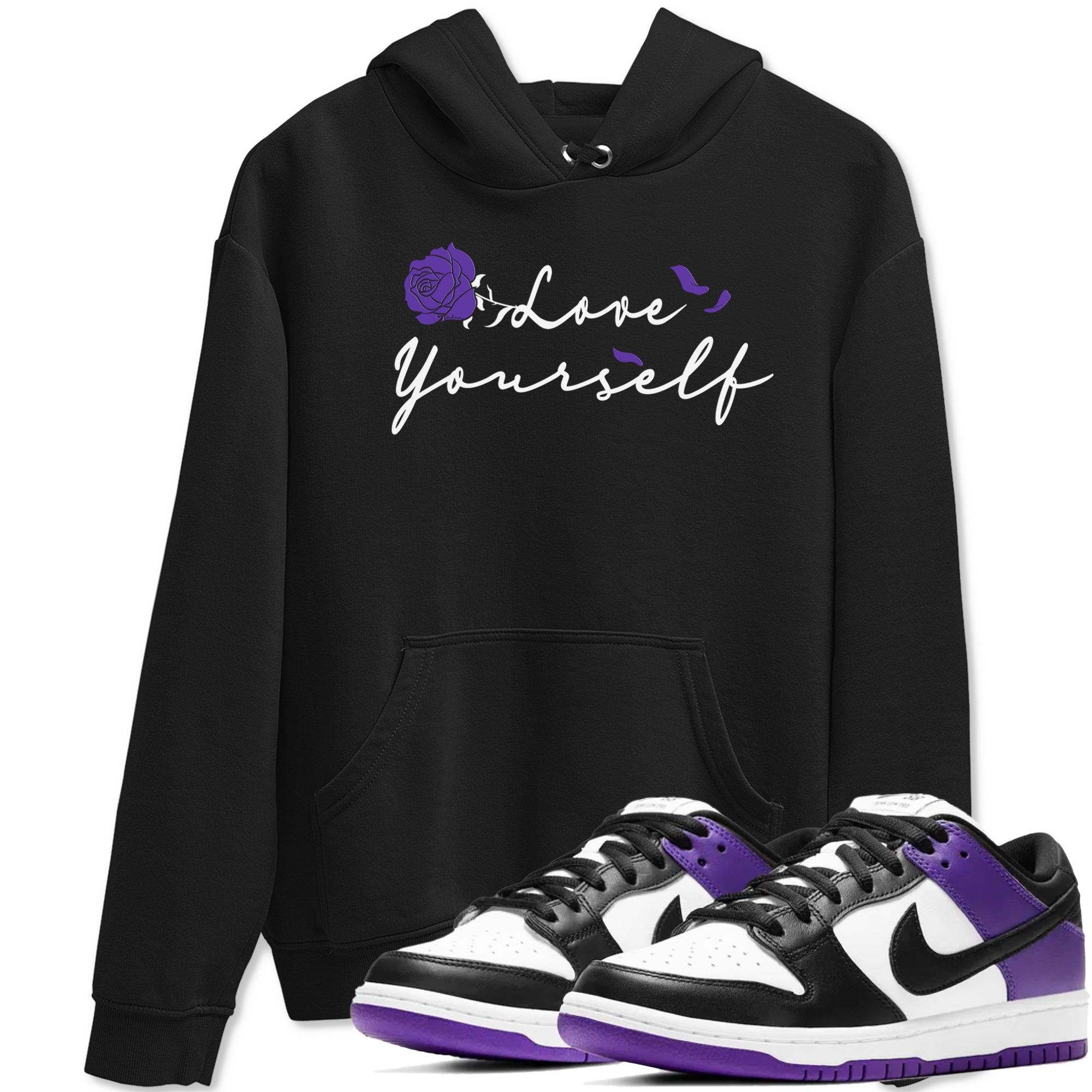 Love Yourself snkmatch Tees - Dunk Low Court Purple