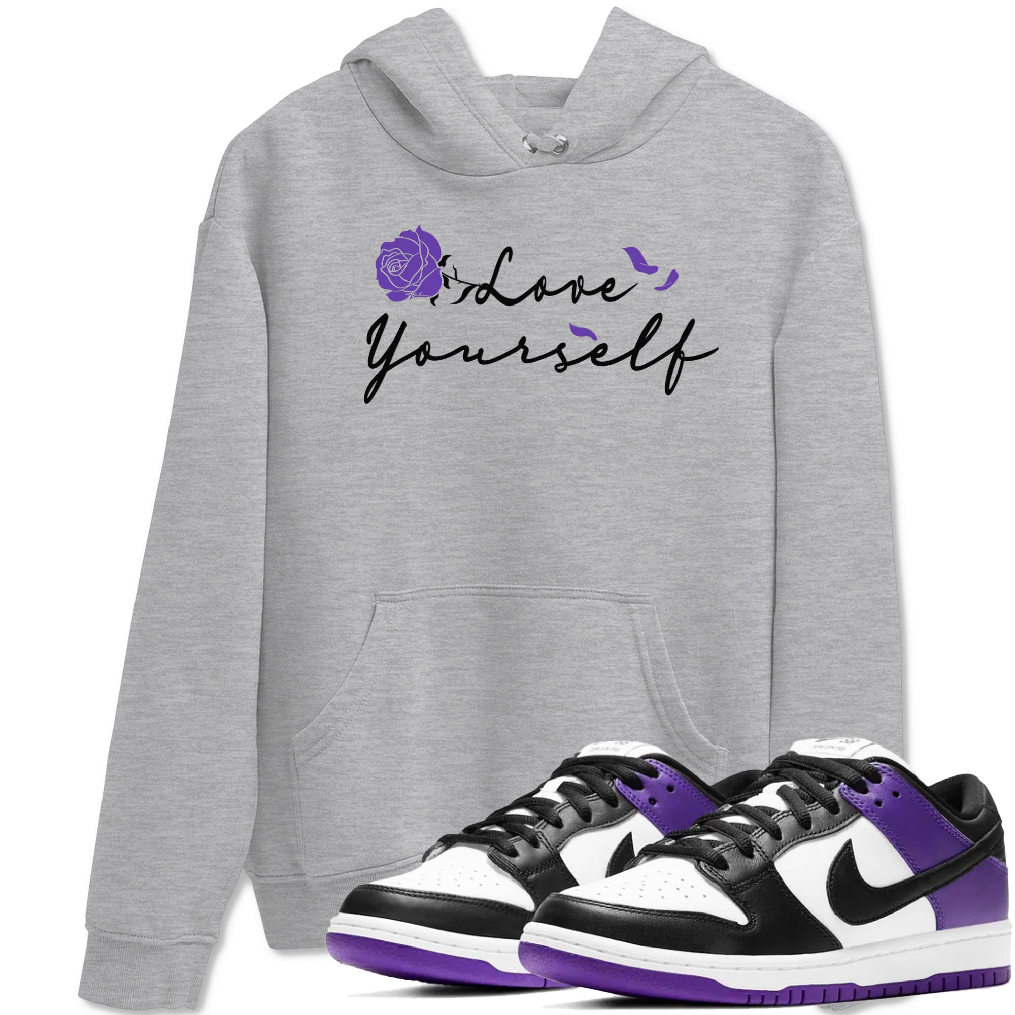 Love Yourself snkmatch Tees - Dunk Low Court Purple