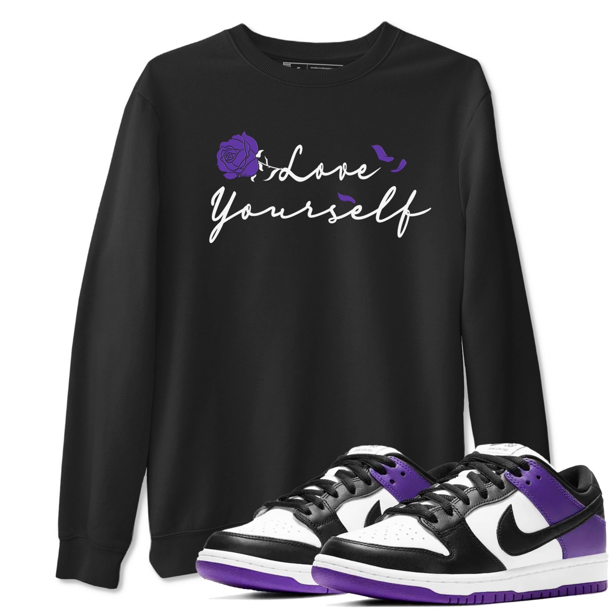 Love Yourself snkmatch Tees - Dunk Low Court Purple