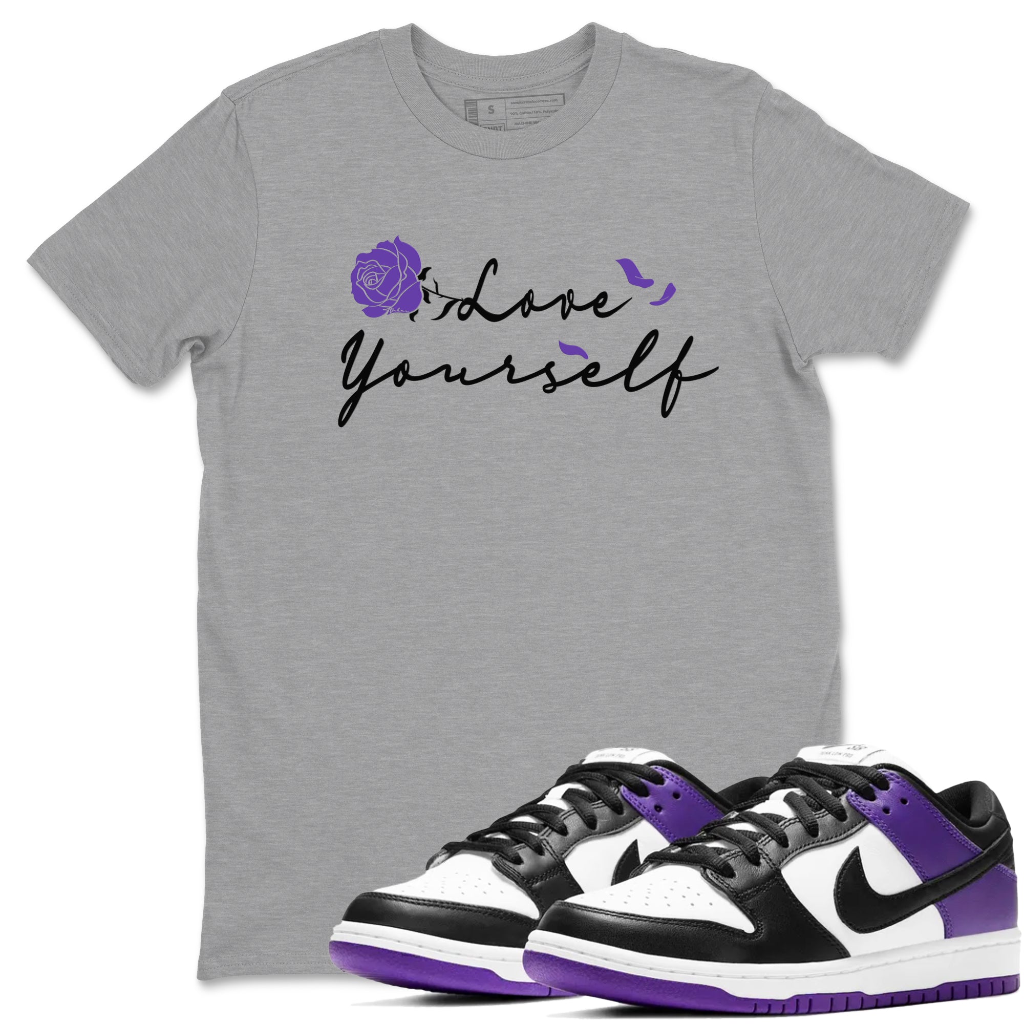 Love Yourself snkmatch Tees - Dunk Low Court Purple