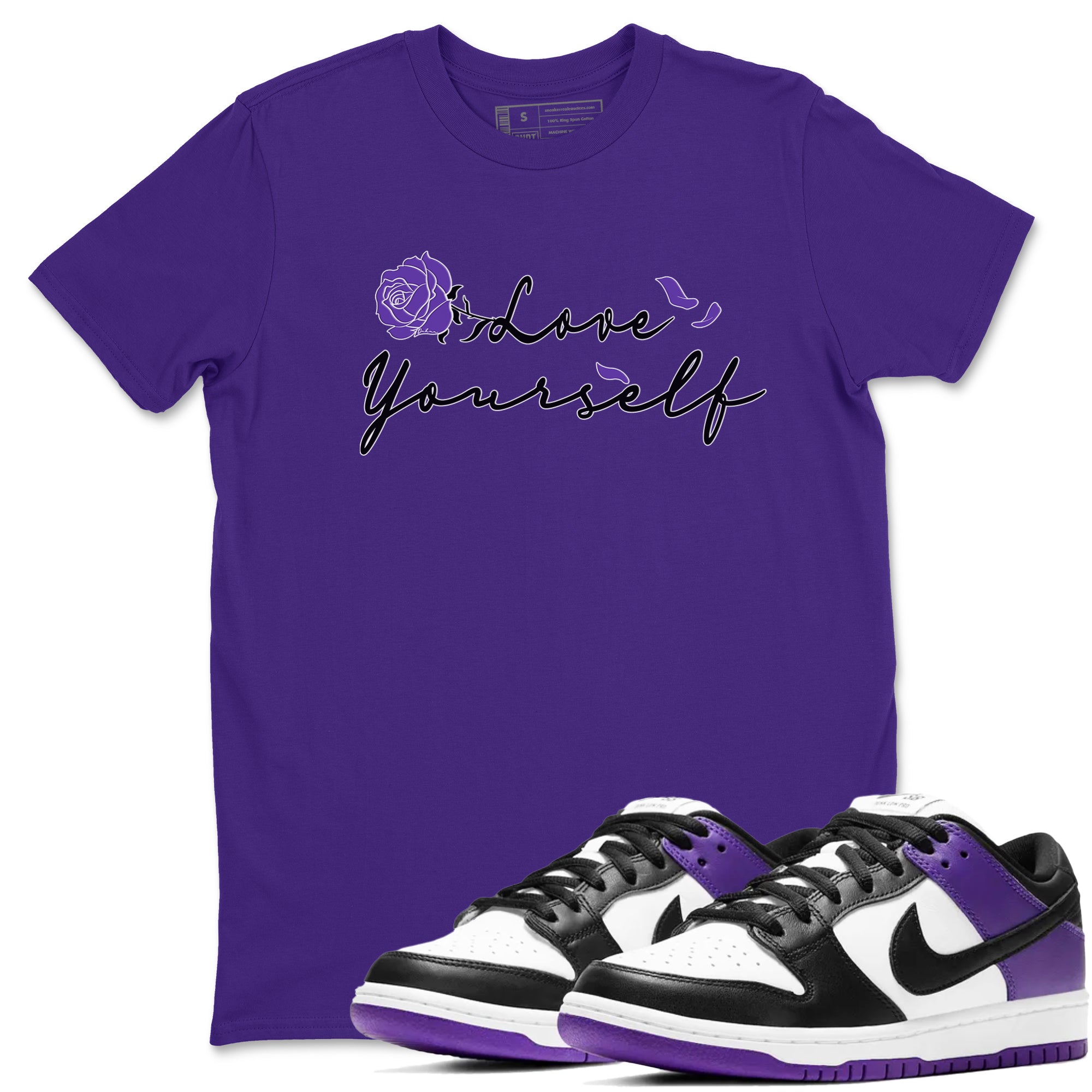 Love Yourself snkmatch Tees - Dunk Low Court Purple