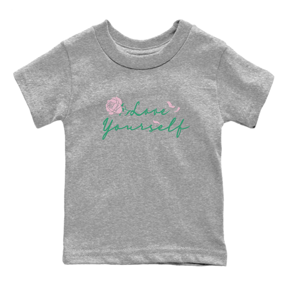 Love Yourself snkmatch Tees Kids - Dunk Medium Soft Pink Malachite