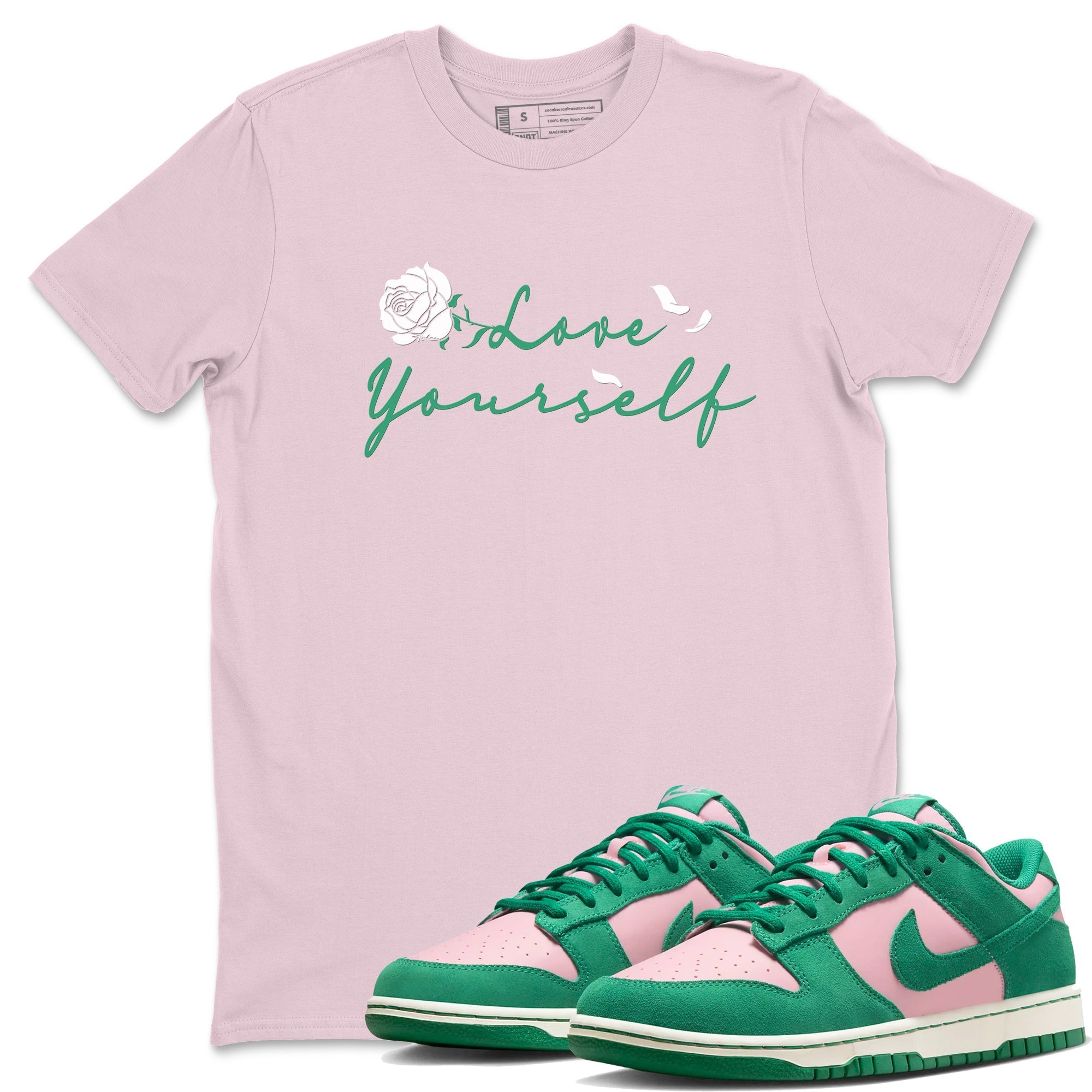 Love Yourself snkmatch Tees - Dunk Medium Soft Pink Malachite