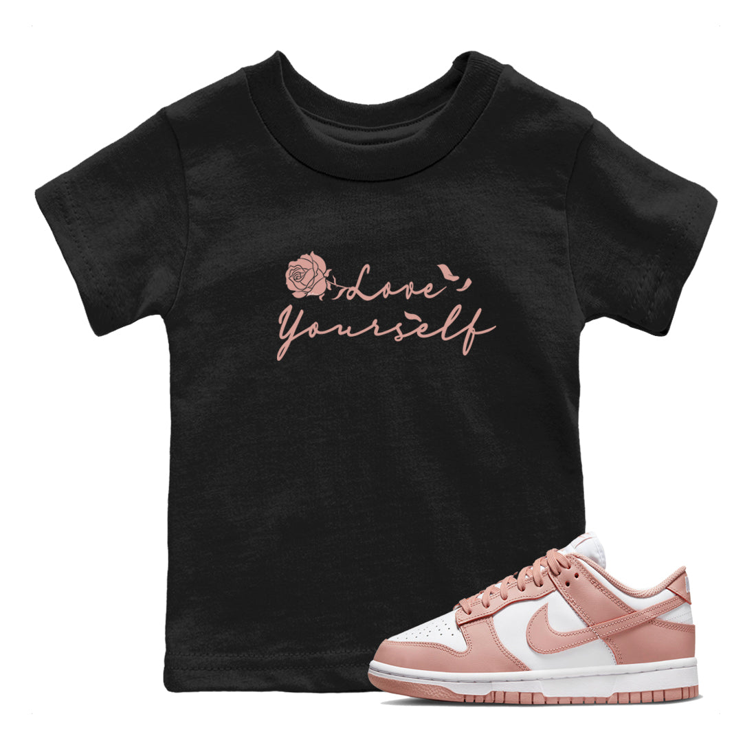 Love Yourself snkmatch Tee Kids - Dunk Rose Whisper