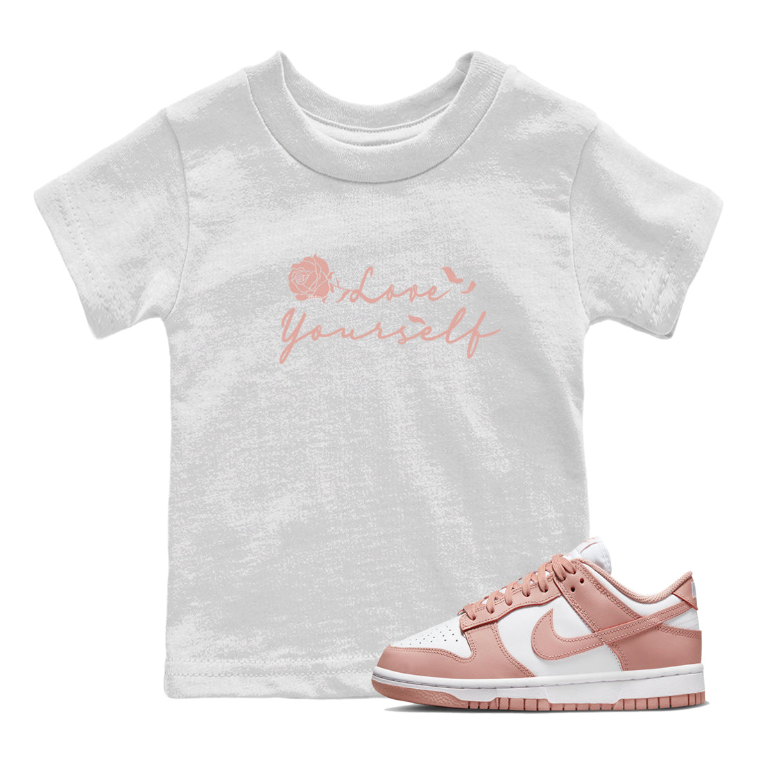 Love Yourself snkmatch Tee Kids - Dunk Rose Whisper
