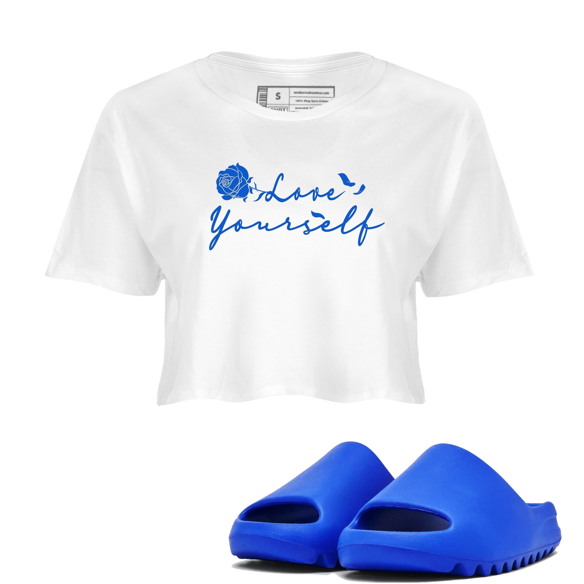 Love Yourself snkmatch Women's Top - Yeezy Slide Azure